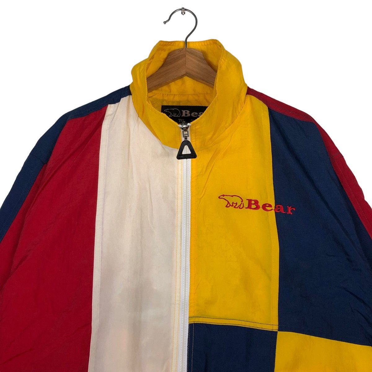 Japanese Brand 🔥VTG COLOUR BLOCK BOMBER JACKET BEAR BIG LOGO REVERSIBLE Size US XL / EU 56 / 4 - 3 Thumbnail