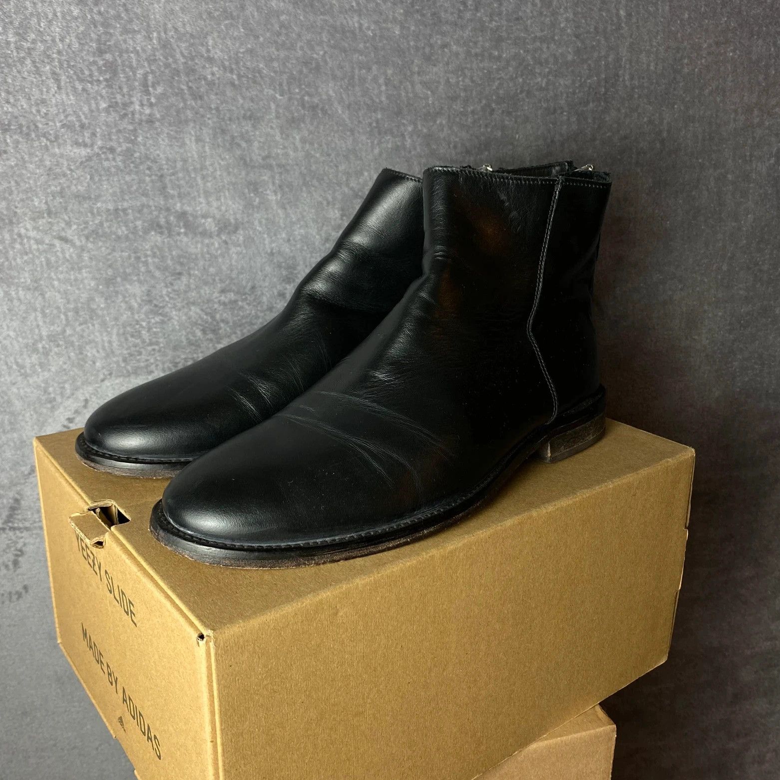 Designer × MoMA Moma black leather zip boots Made in italy Size US 7 / EU 40 - 1 Thumbnail