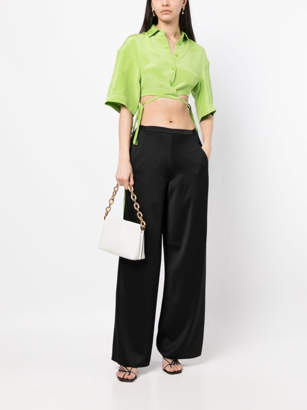 Christopher Esber Short Sleeve Cropped Tie Shirt Size XS / US 0-2 / IT 36-38 - 3 Thumbnail