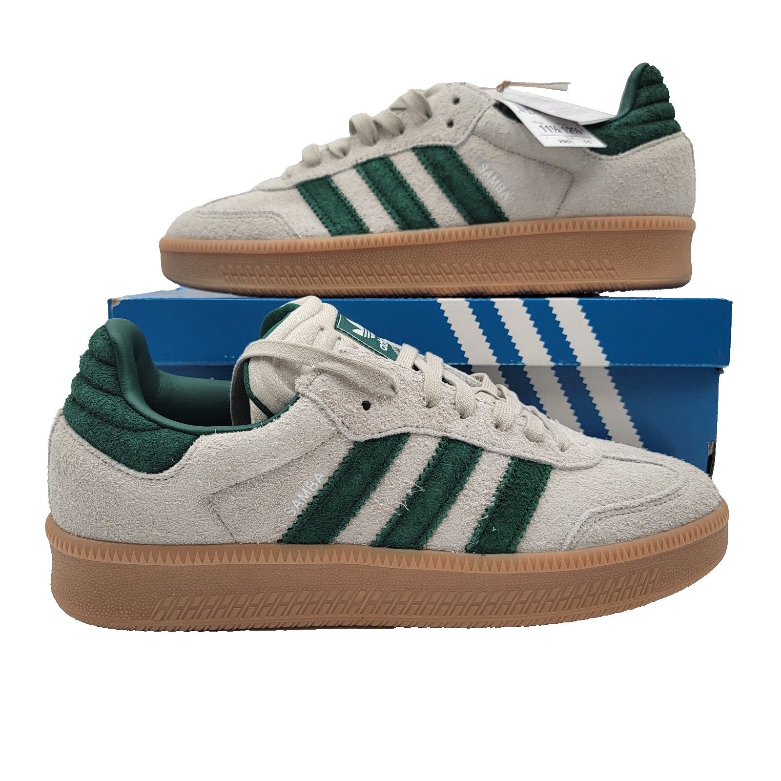 adidas Samba XLG Mens Size Putty Grey Collegiate Green