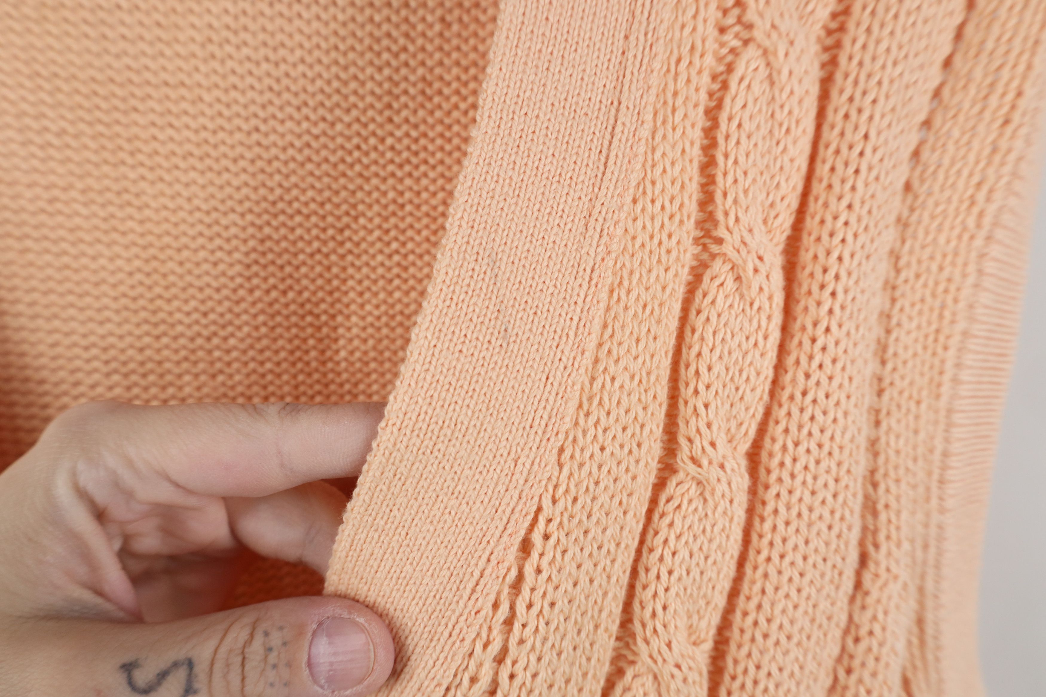 Vintage Vintage 70s Streetwear Cable Knit Cardigan Sweater Vest Pink Size US XXL / EU 58 / 5 - 7 Thumbnail