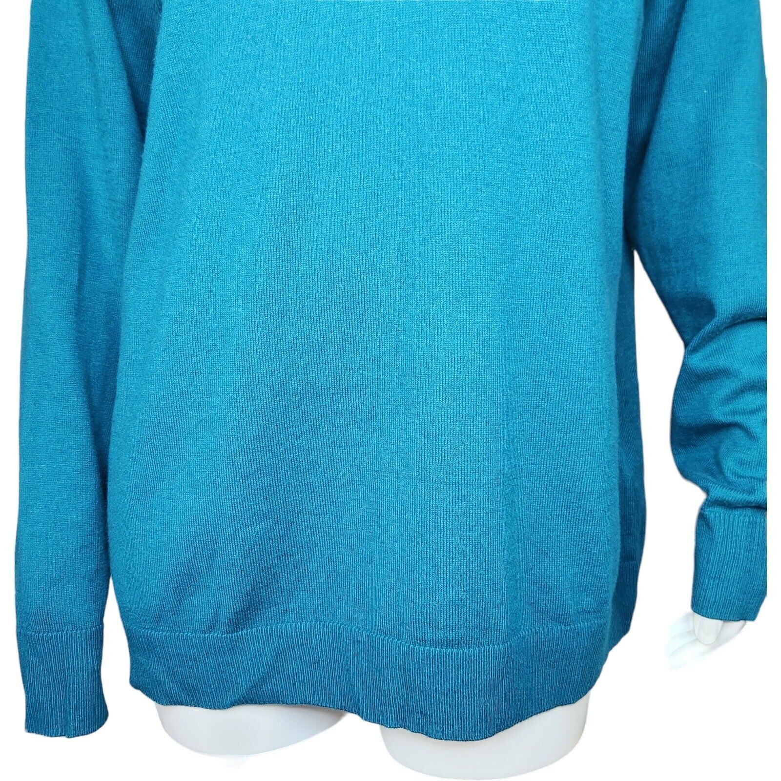 Denim & Co. Denim & Co. V-Neck Pullover Sweater Spruce BlueGreen Large Size L / US 10 / IT 46 - 5 Thumbnail