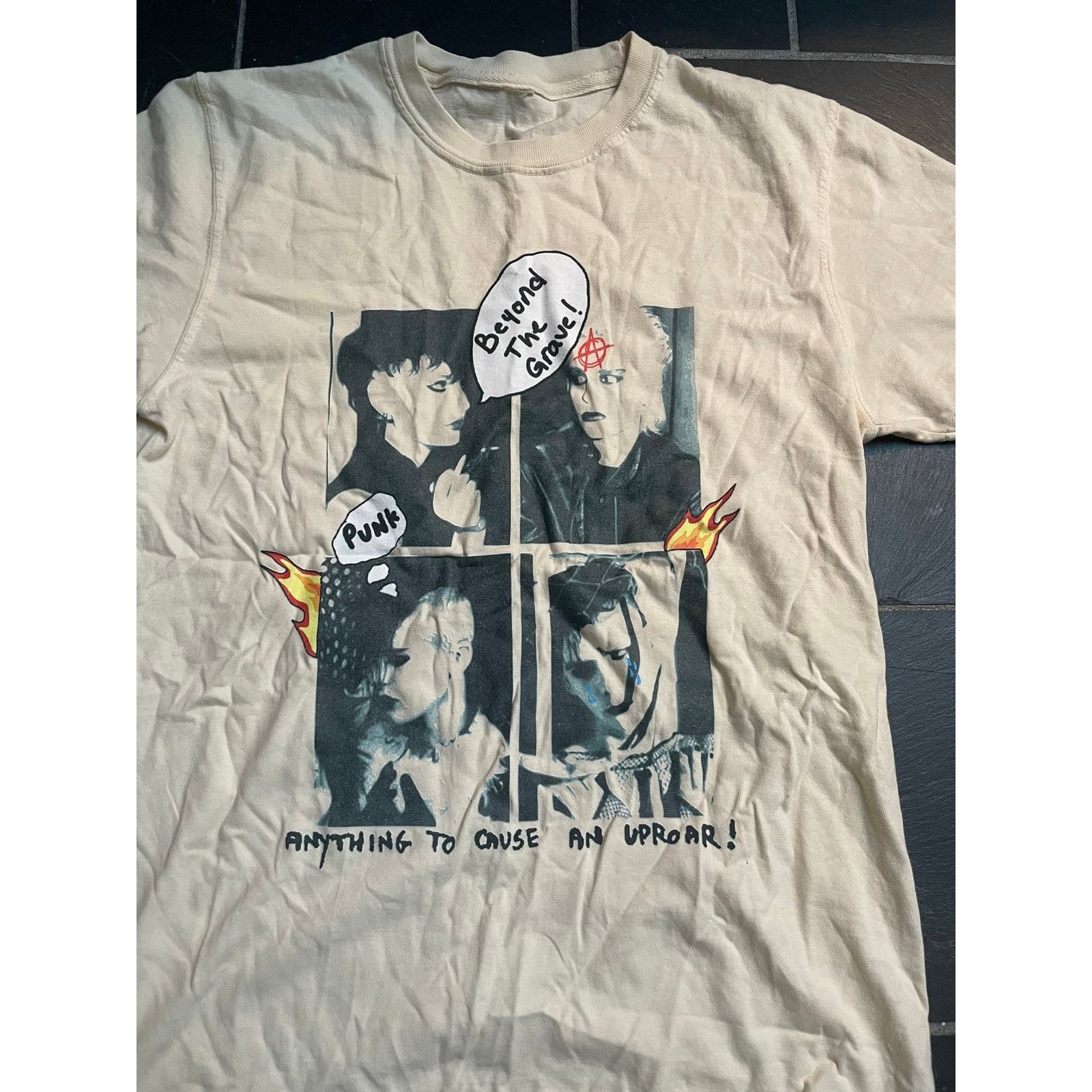 Other Goth Punk Graphic Tan Tshirt Small Size US S / EU 44-46 / 1 - 2 Thumbnail