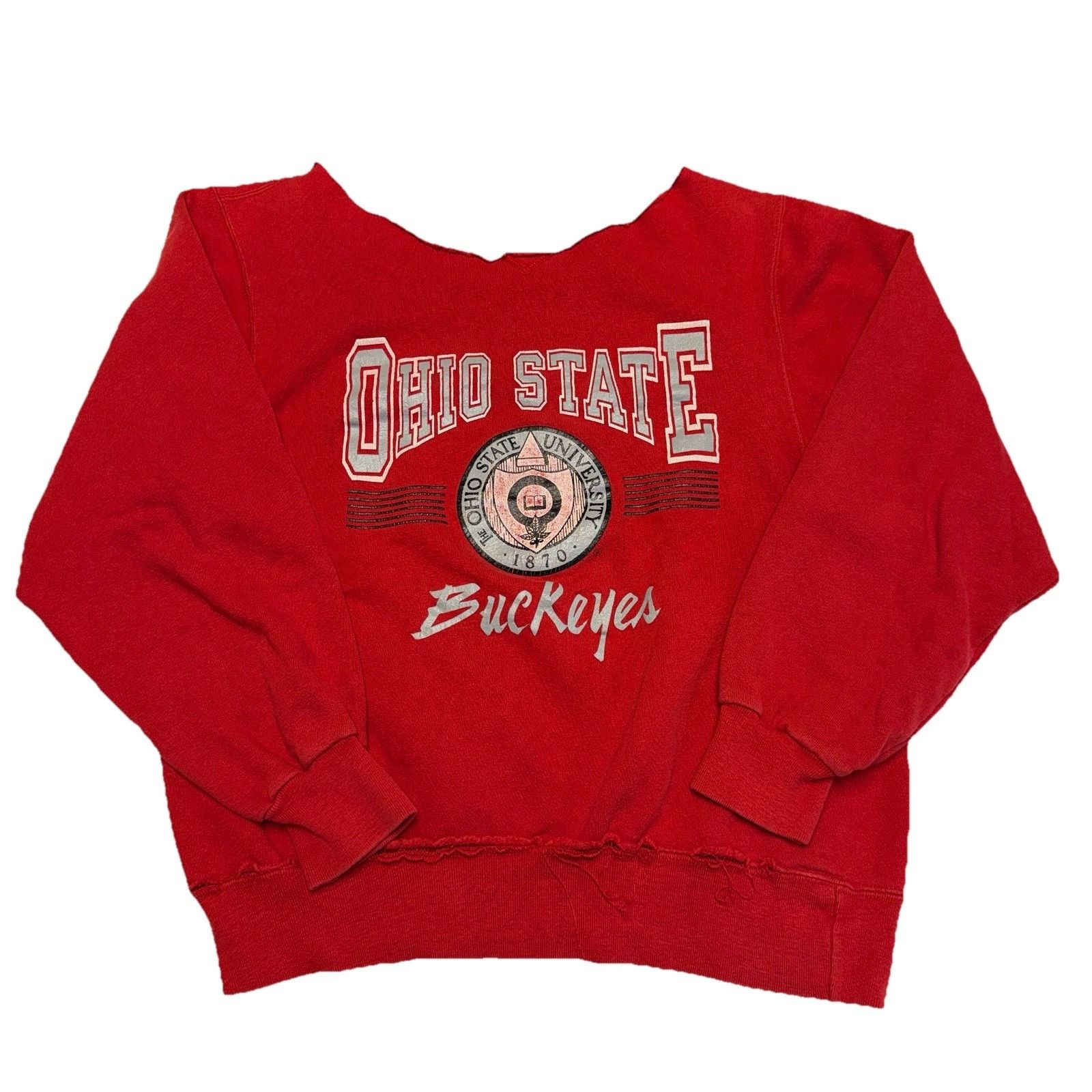 Vintage Vintage Ohio State Buckeyes Sweatshirt Mens M 21.5x23.5 Red Size US M / EU 48-50 / 2 - 1 Thumbnail
