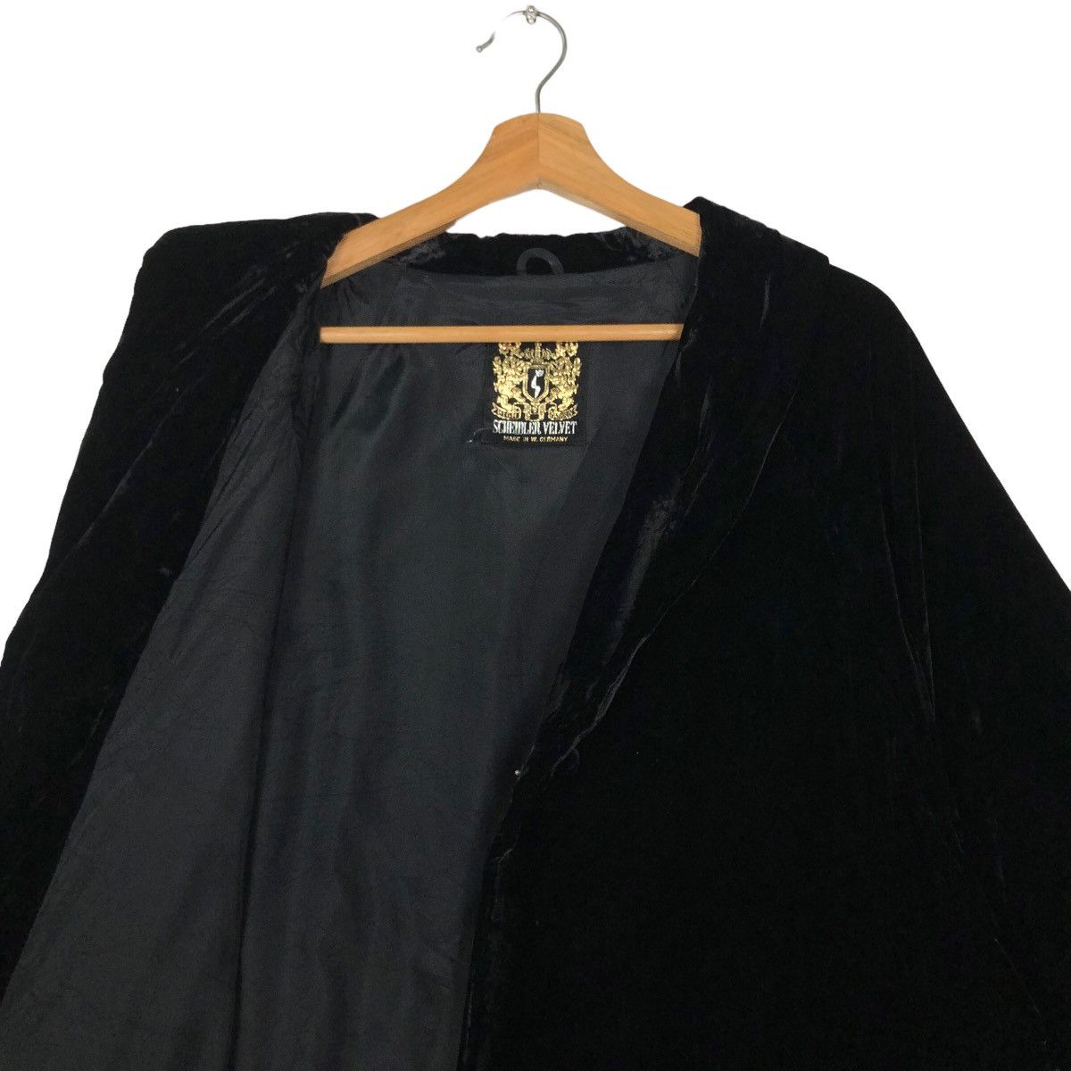 Vintage 🔥Rare Long Jacket Scheibler Velvet Made in W.Germany Black Size US M / EU 48-50 / 2 - 11 Thumbnail