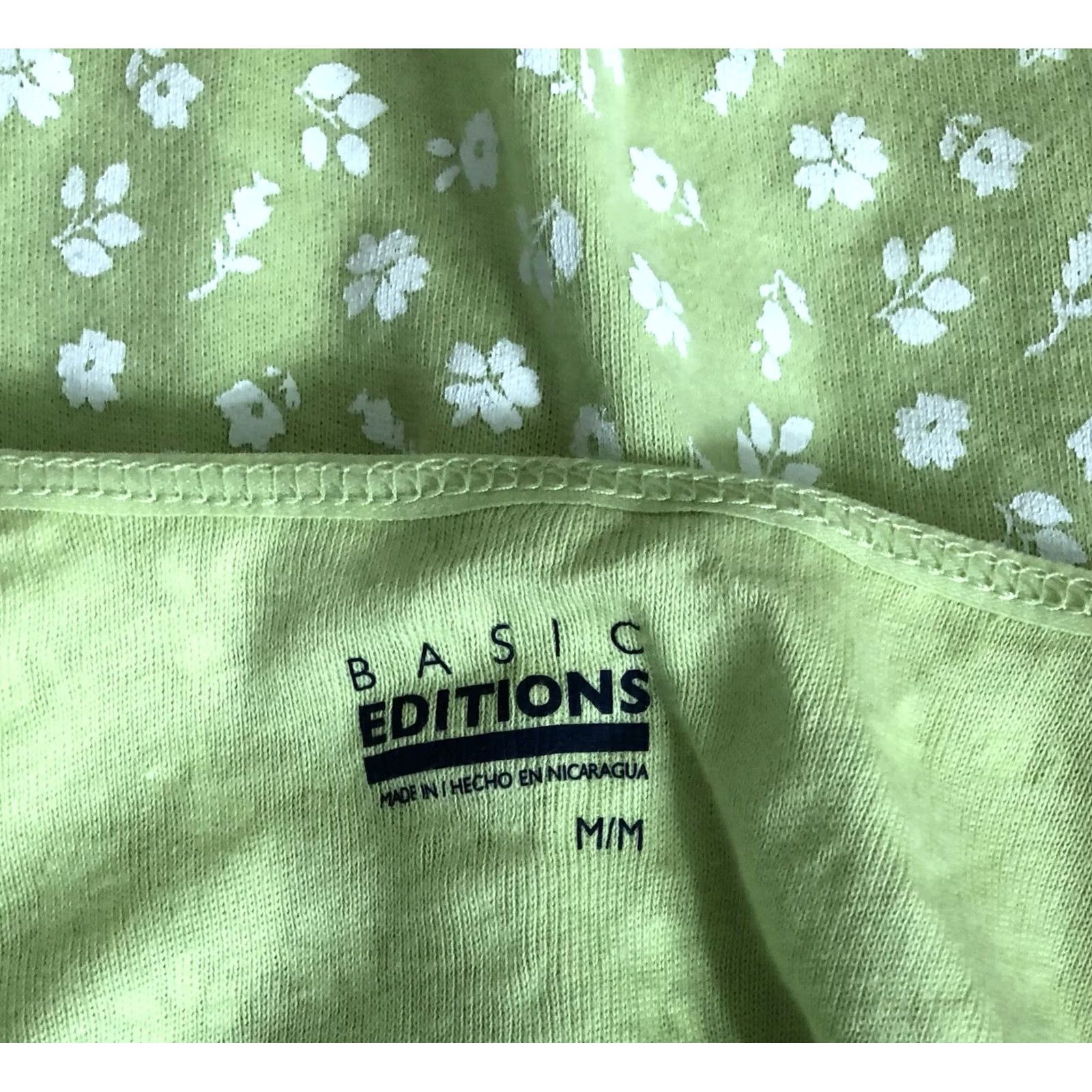 Basic Editions Vintage NWT Basic Ed Tee Top M Green Floral Scoop Neck Capsule Cottage Boho Fairy Size M / US 6-8 / IT 42-44 - 4 Thumbnail