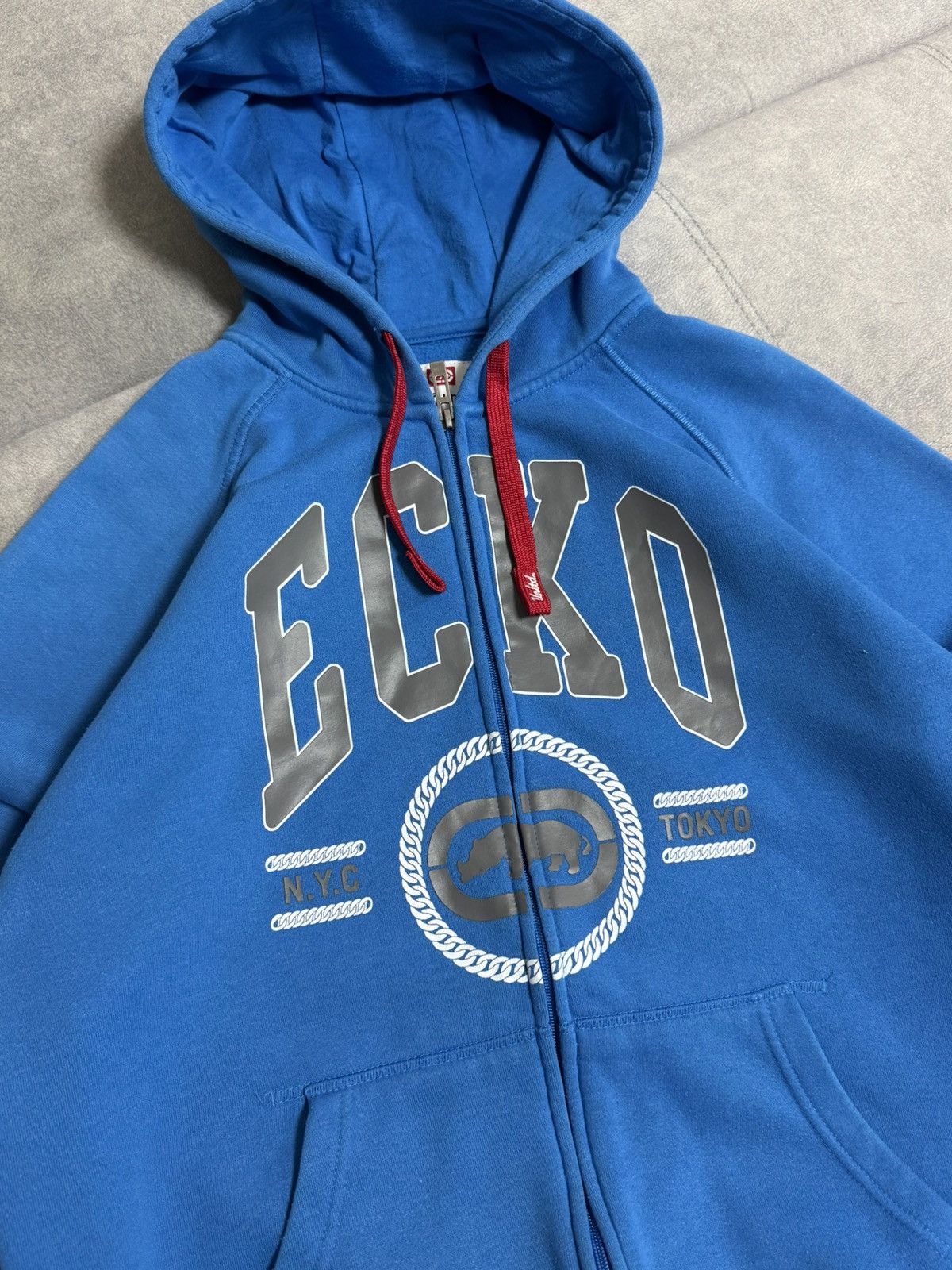 Ecko Unltd. Vintage ECKO UNLTD. Blue Zip Hoodie Size L Big Logo Skate Size US L / EU 52-54 / 3 - 5 Thumbnail