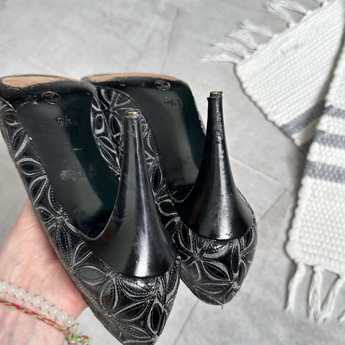 Rene Caovilla Vintage Rene Caovilla Floral Heels Miu Miu Vibe Size US 10 / IT 40 - 16 Thumbnail
