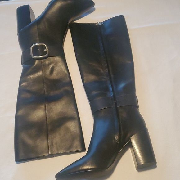 Coach Coach Evelyn Tall Zippered Black Leather ~4" Heeled Sz. 9.5 Size US 9.5 / IT 39.5 - 5 Thumbnail