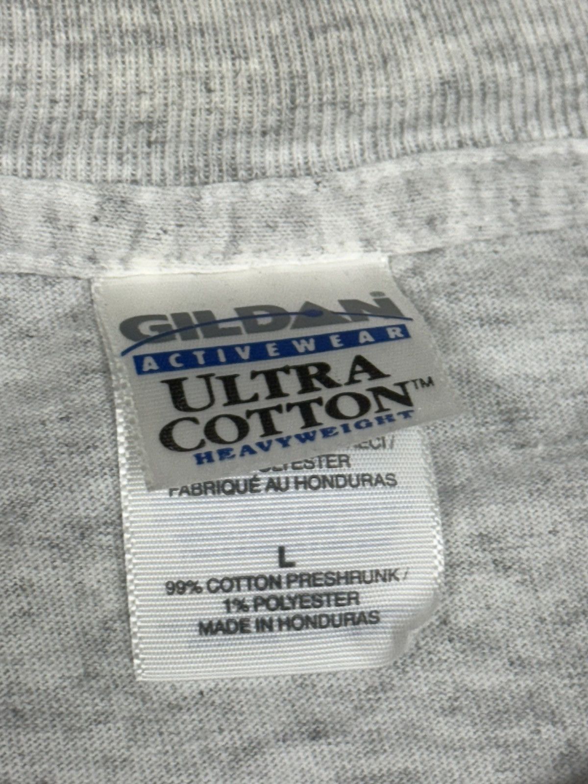 Vintage Vintage Gildan Vowels AEIOU Logo Grey Tee Large Retro Size US L / EU 52-54 / 3 - 4 Thumbnail