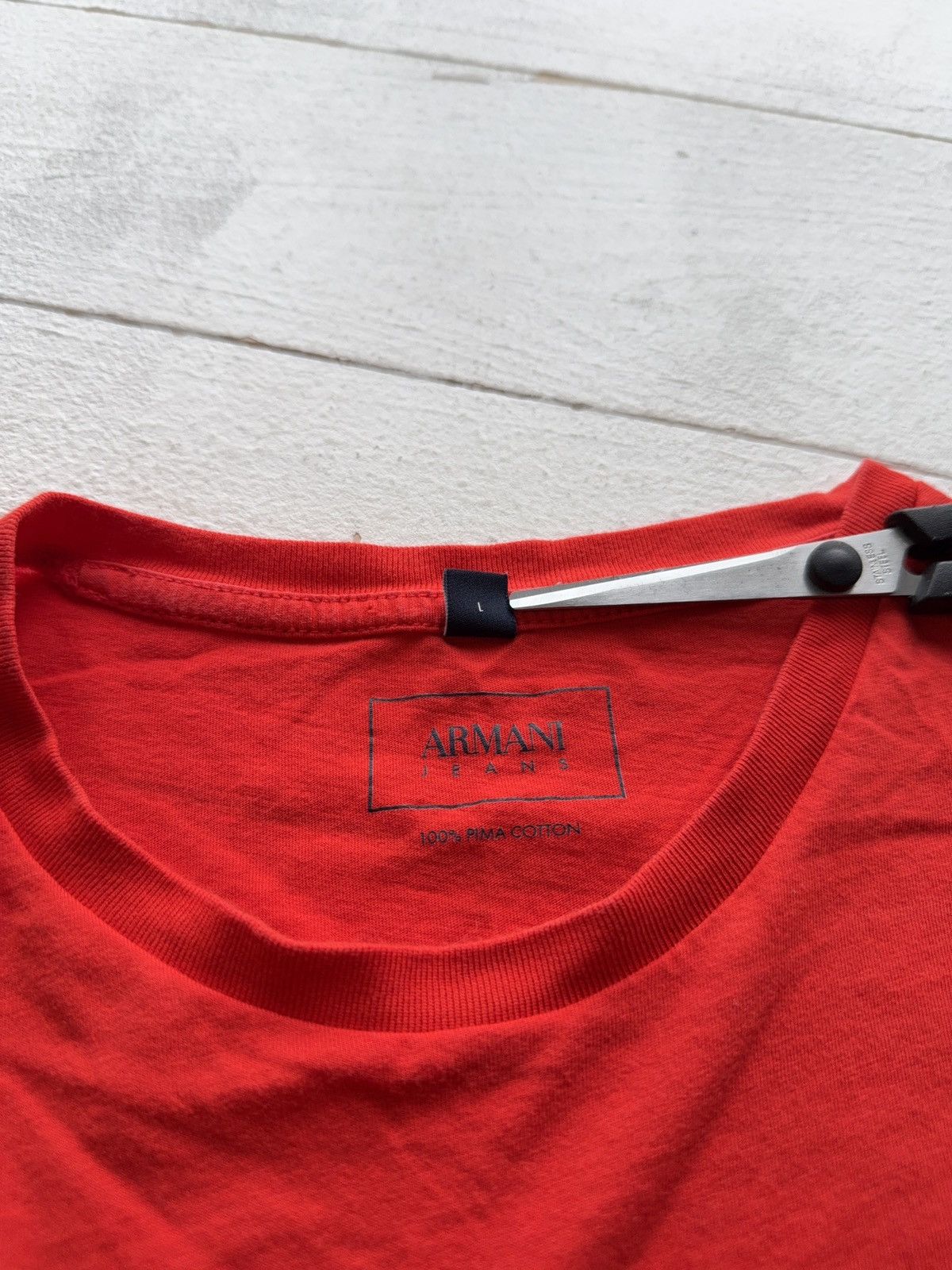 Armani Luxury 00s Armani Jeans AJ Logo Red T-Shirt Pima Cotton Size US M / EU 48-50 / 2 - 4 Thumbnail
