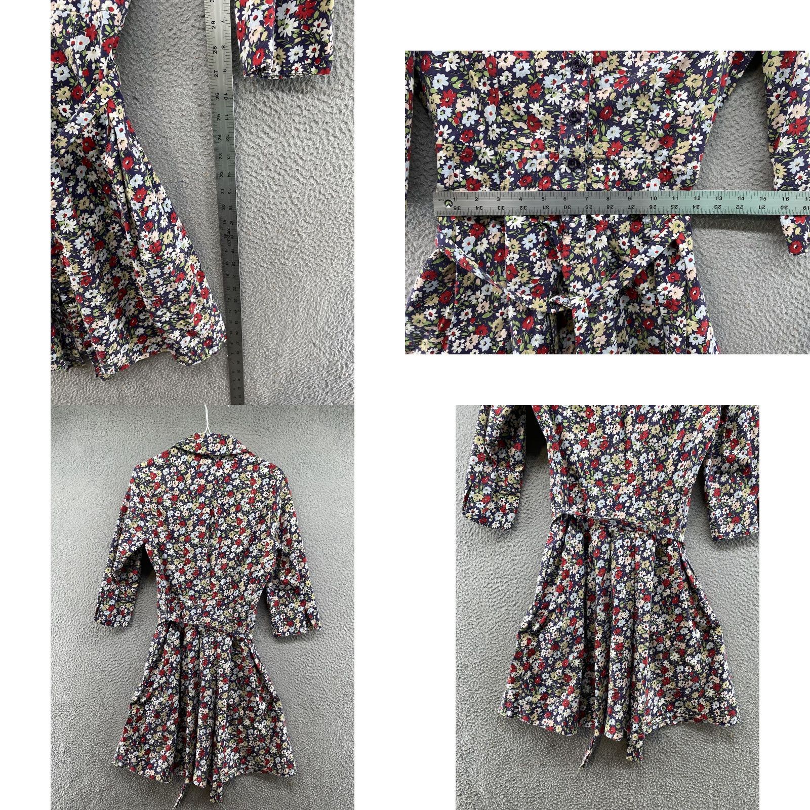 Lands' End Lands' End Floral Cotton Button Up 3/4 Sleeve Dress Women's Size 2 Multicolor Knit Dress Long Sleeves T-Shirt Dress Flowers Womens Size XS / US 0-2 / IT 36-38 - 8 Thumbnail