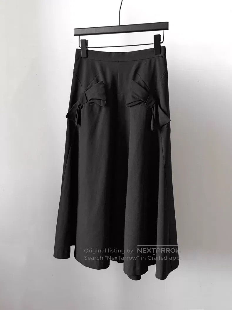 Comme des Garcons Comme des Garcons size S Black wool bow tie half skirt Size 23" - 6 Thumbnail