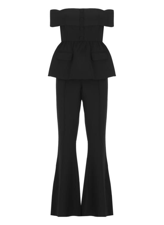 Self-Portrait SELF PORTRAIT Women Jumpsuits RS25091JSB CREPE OFFBLACK Black Size 27" / US 4 / IT 40 - 1 Thumbnail