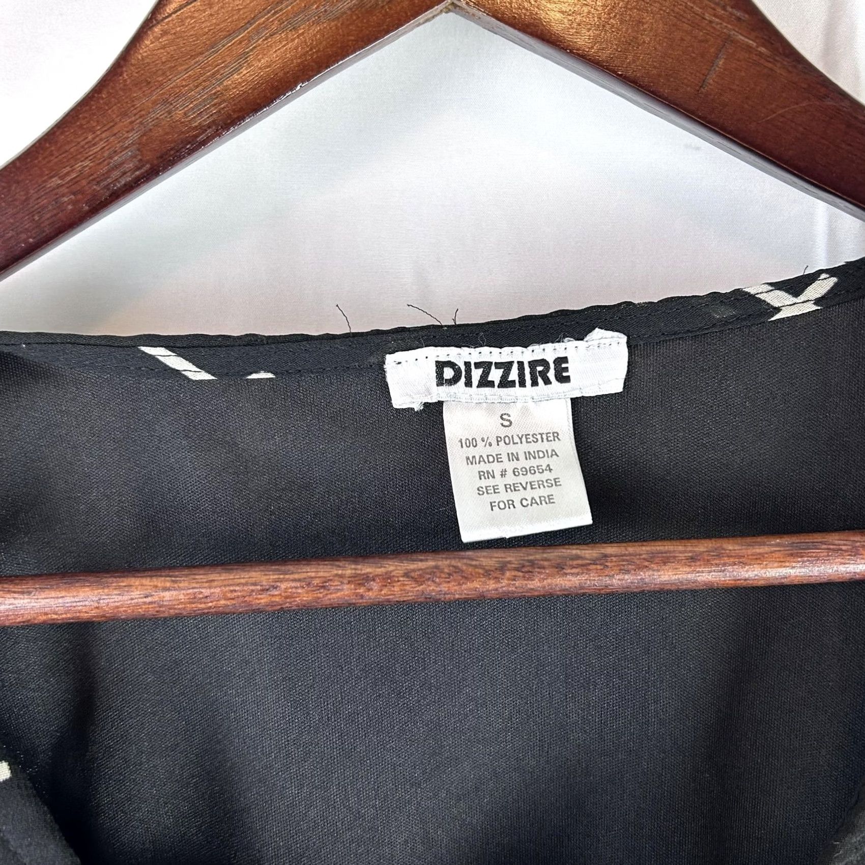 Vintage Dizzire Grunge Maxi Tank Dress - Womens Small Black Beige Sleeveless .Graphic, Casual Wear Size S / US 4 / IT 40 - 3 Thumbnail