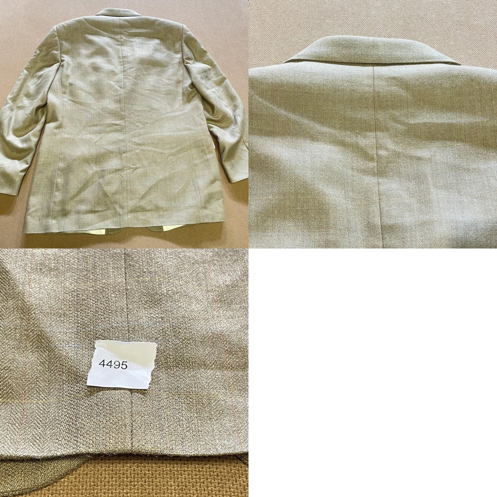 Oscar De La Renta Oscar de la Renta Blazer Mens 44L Tan Silk Wool Jacket Sport Coat Lined Size 44R - 9 Thumbnail