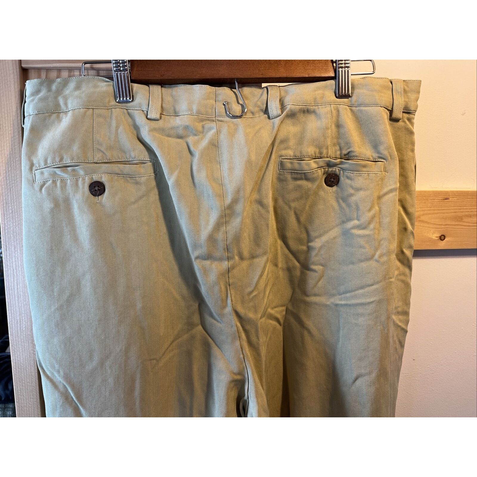 Tommy Bahama Tommy Bahama Relax Mens 36x27 Beige Silk Straight Cuff Pants Size US 36 / EU 52 - 9 Thumbnail