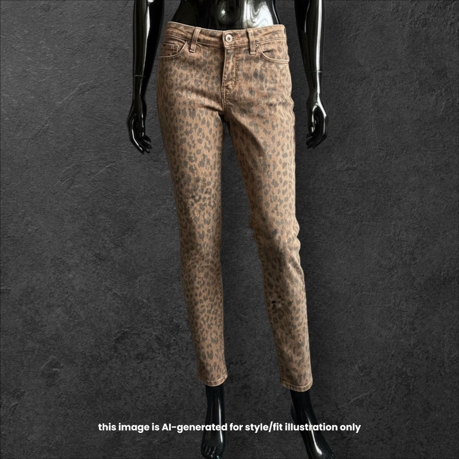 Current/Elliott NWT Stiletto Leopard Print Skinny Jeans 25