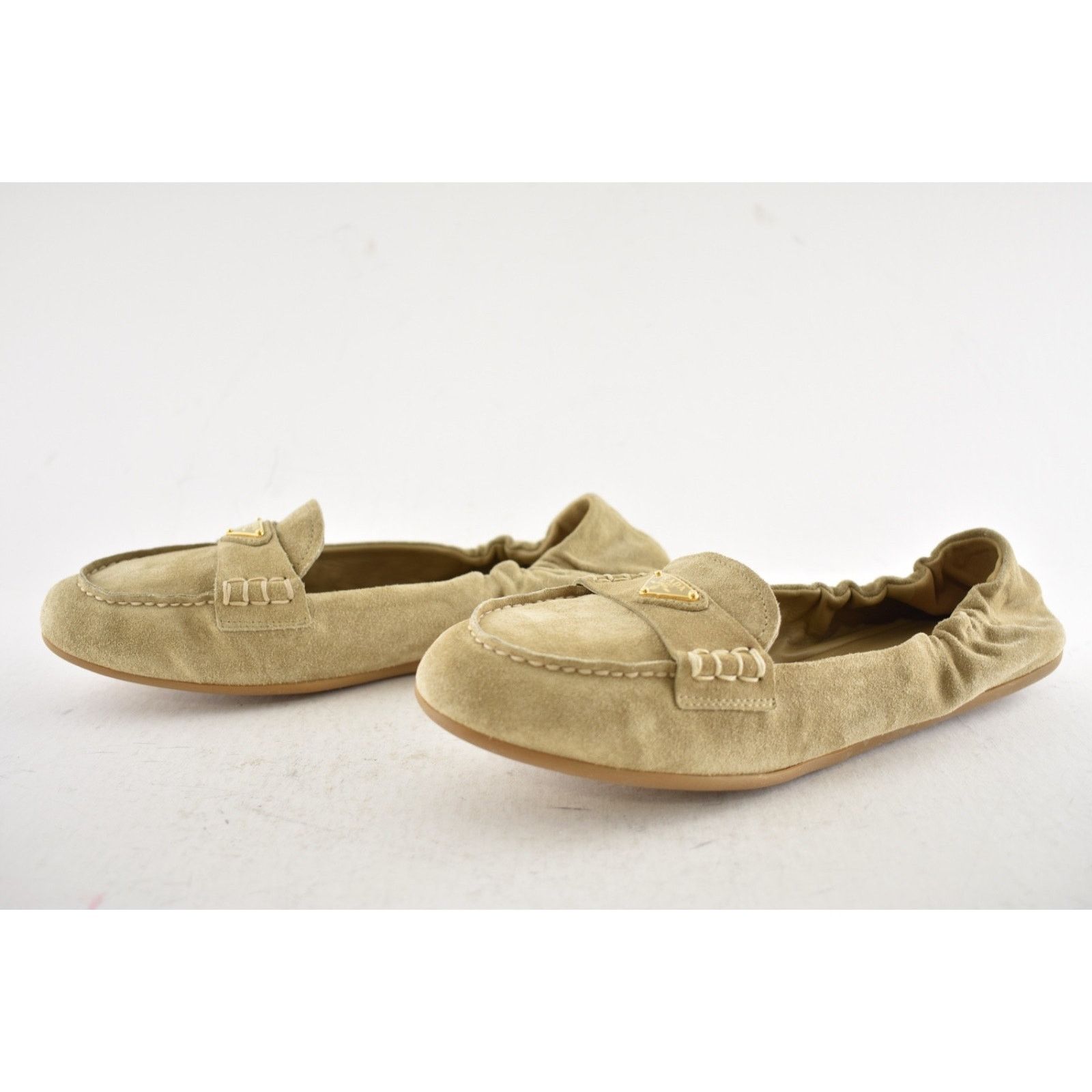 Prada Prada Ecru Beige Suede Logo Scrunch Loafer Flat 38 Size US 8 / IT 38 - 17 Thumbnail