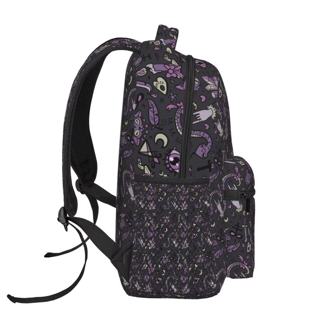 Vintage Purple Black Goth Spooky Travel Backpack Size ONE SIZE - 3 Thumbnail