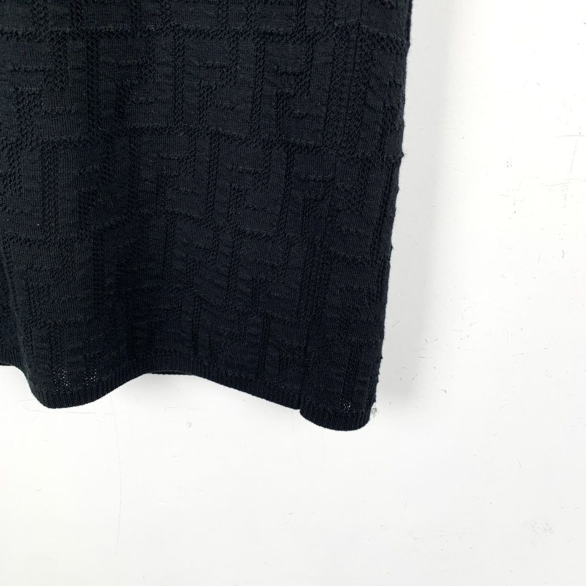 Fendi Fendi Black All-over Embossed Logo Knit Skirt K26WX Size 26" / US 2 / IT 38 - 4 Thumbnail