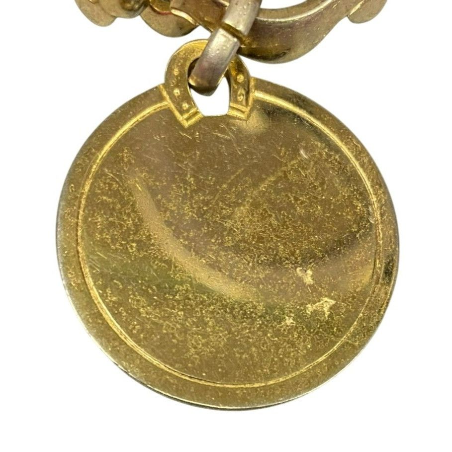 Monet Vintage Monet Gold-Tone Charm Bracelet With Large Round Pend Size ONE SIZE - 4 Thumbnail