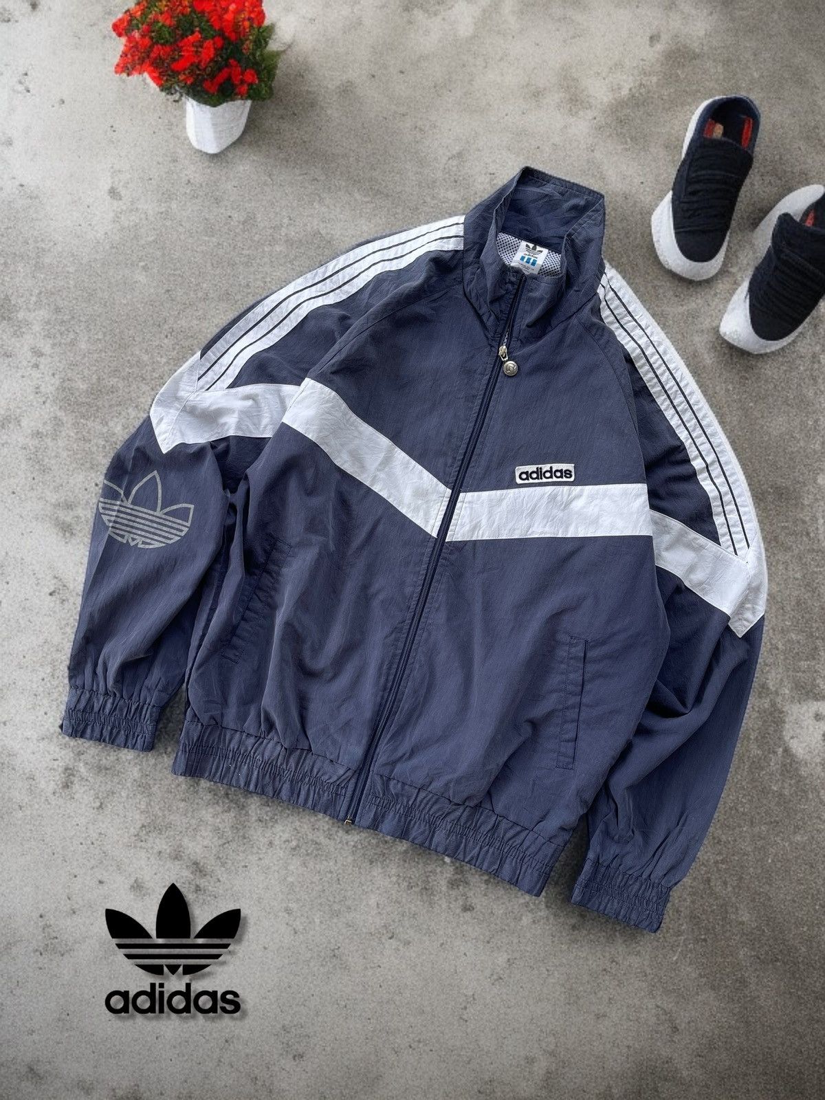 Adidas × Fucking Awesome 🔥Vintage Adidas Trefoil Embroidered Logo Jacket Size US L / EU 52-54 / 3 - 1 Thumbnail