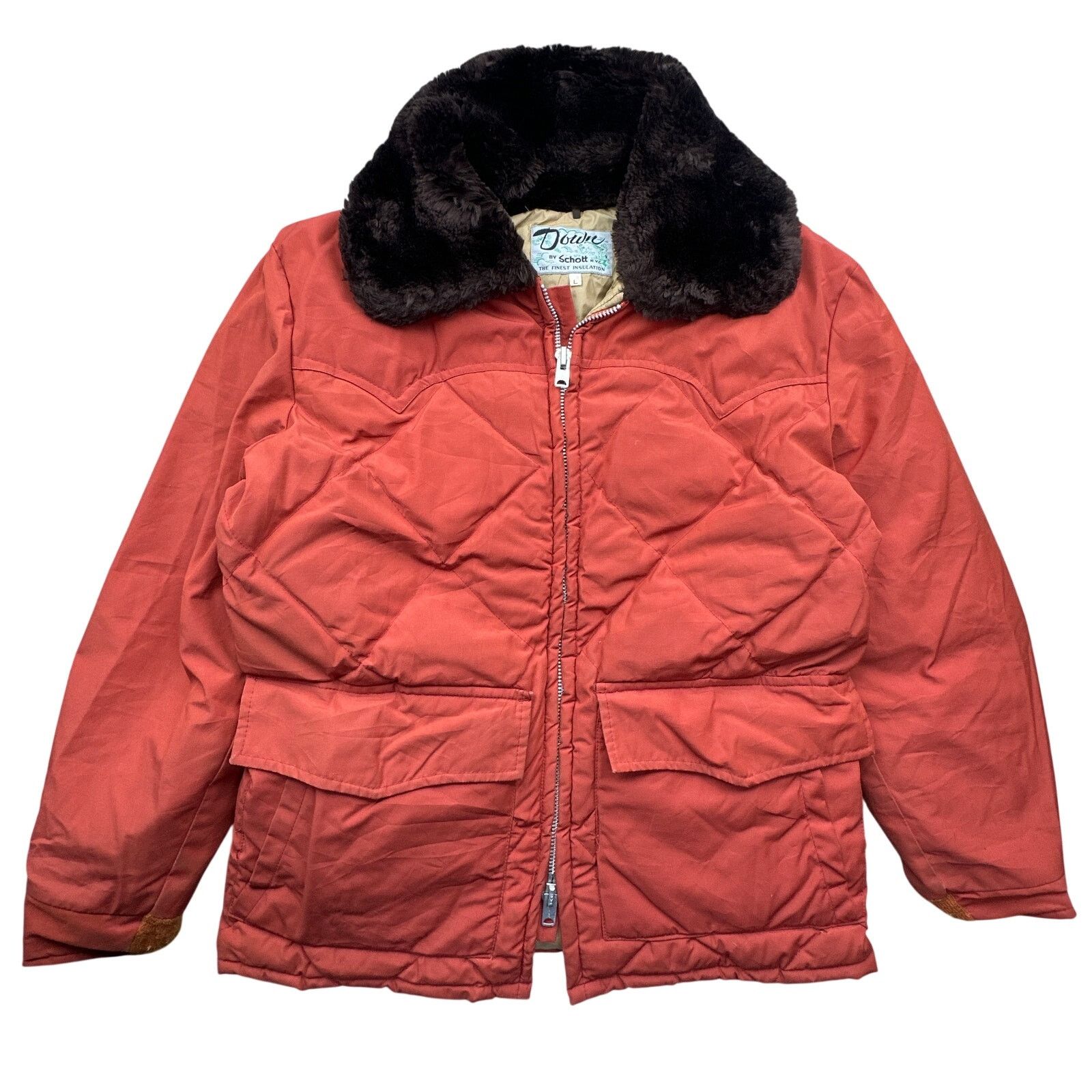 Schott VTG Down Schott NYC Goose Down Diamond Quilted Puffer Jacket Size US L / EU 52-54 / 3 - 1 Thumbnail