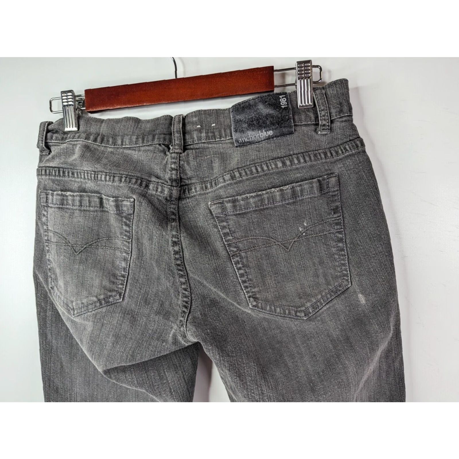 Anchor Blue Anchorblue Jeans Men Slim Lowrise Grey 30X30 30X25 Inseam 25 Rise 8-10 Cotton Blend Denim Zip - Medium Wash Size US 30 / EU 46 - 5 Thumbnail