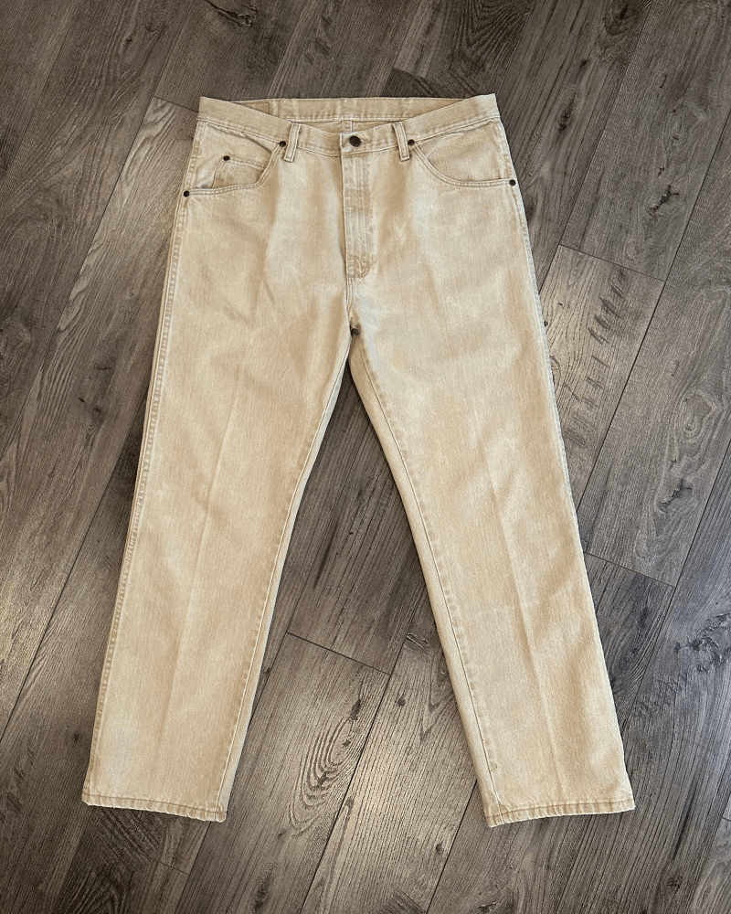 Vintage × Wrangler Vintage Wrangler Khaki Beige Straight Fit Men's Jeans 36x30 Size US 36 / EU 52 - 1 Thumbnail