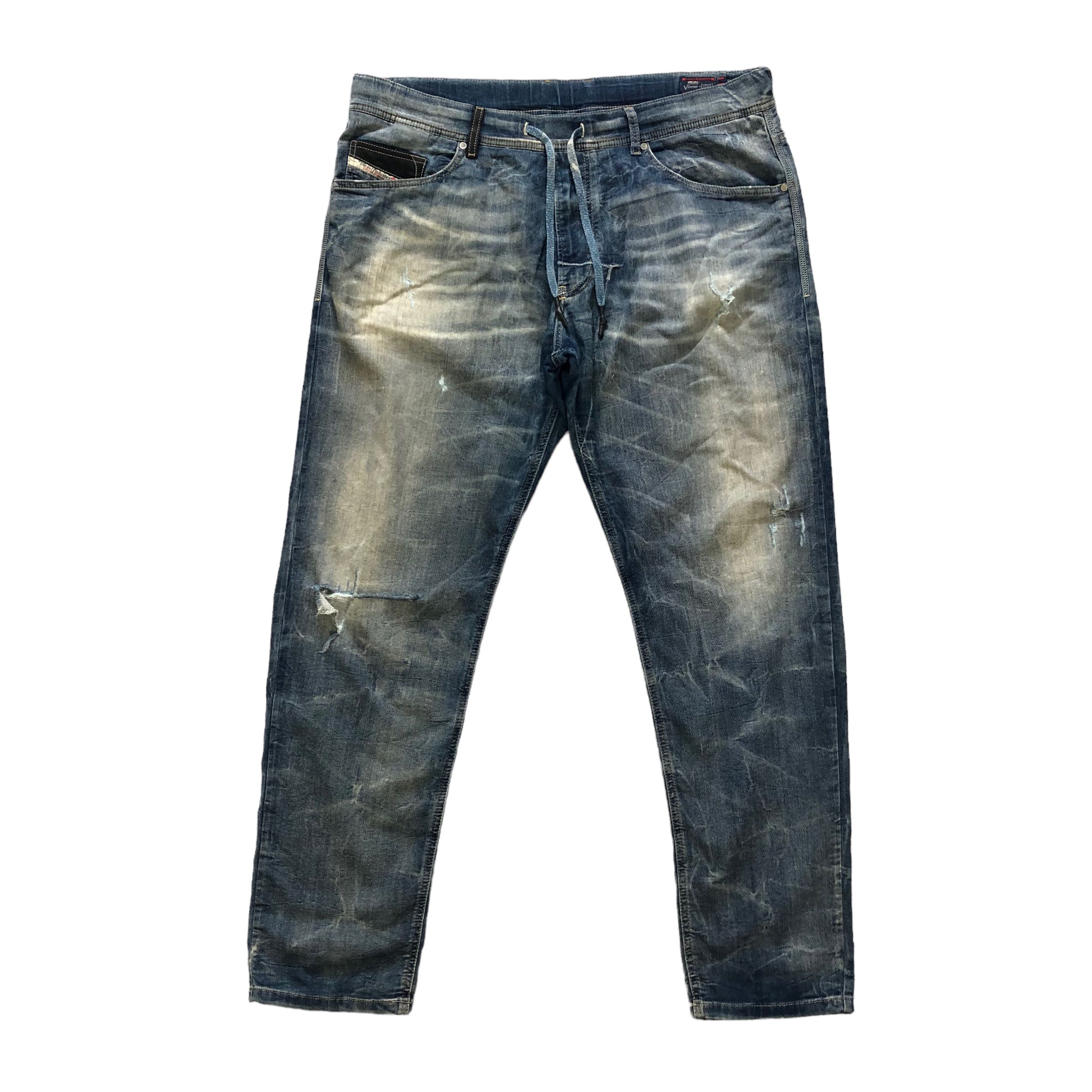 image of Avant Garde x Diesel Trasheddiesel Denim+Sweatpant Hybrid Denim Pants 7287-125, Men's (Size 36)