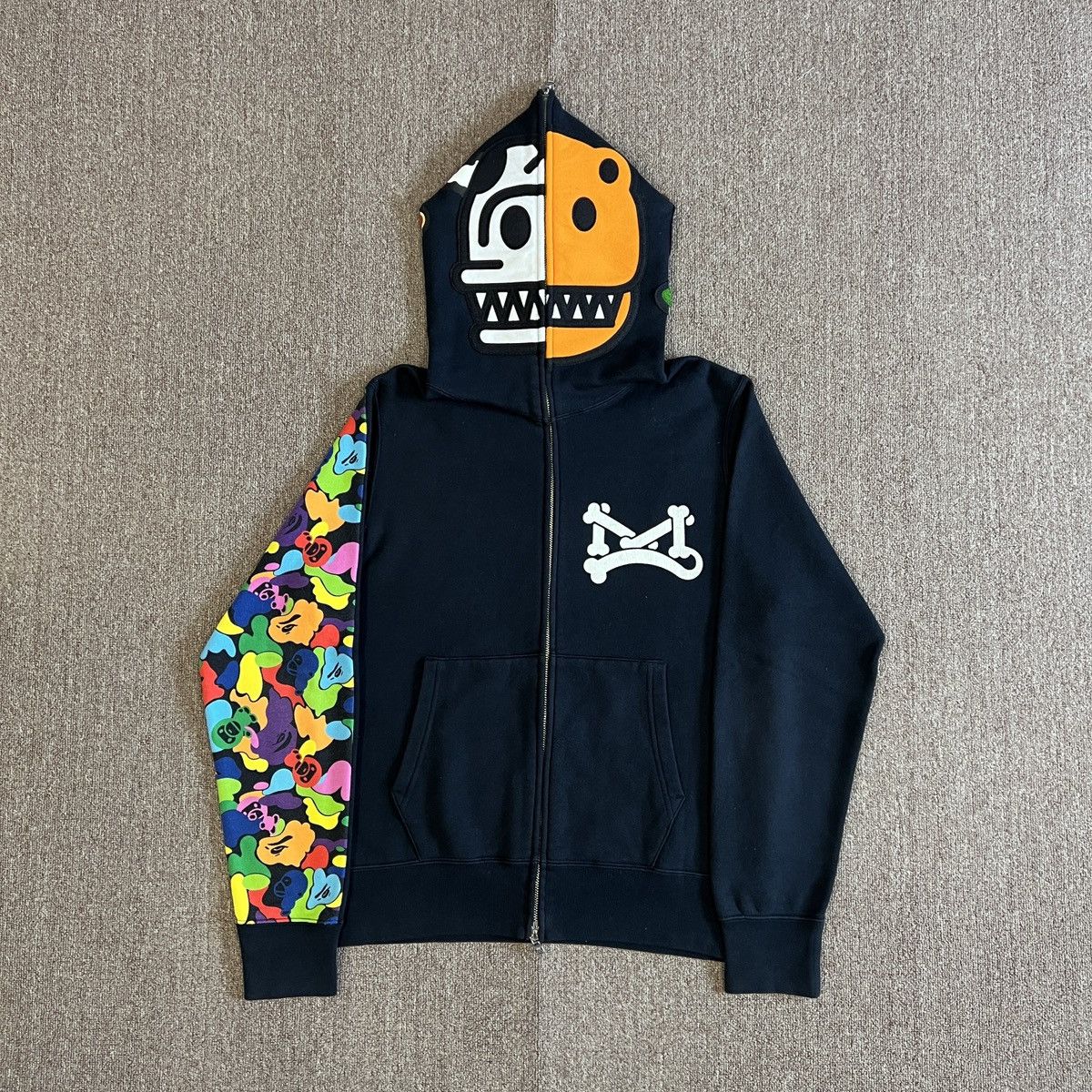 Bape Bape Dinosaur Milo Zip Up Hoodie Grailed