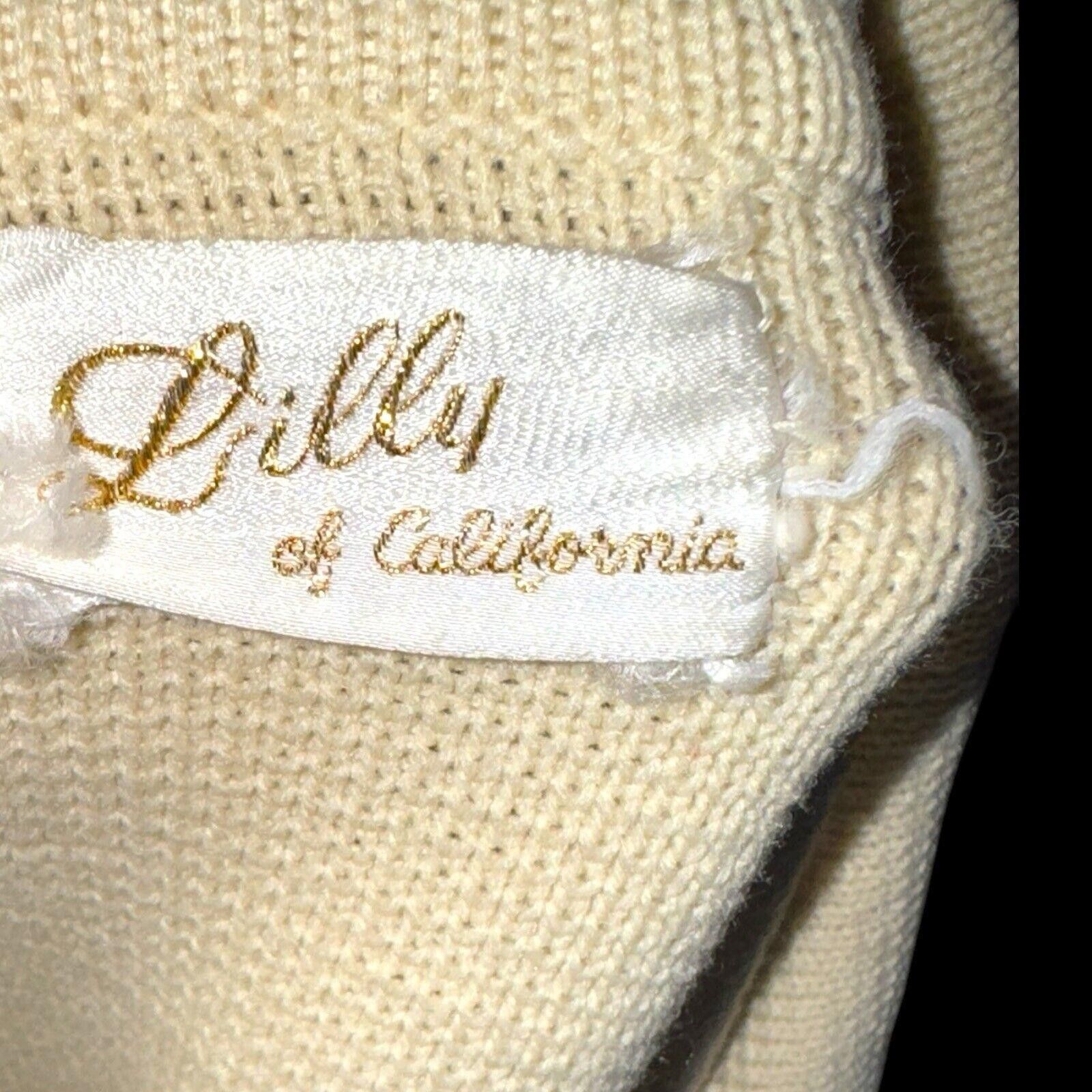 Designer Vtg Lilly Of California Beige Gold Btn Cardigan Sweater L Size L / US 10 / IT 46 - 5 Thumbnail