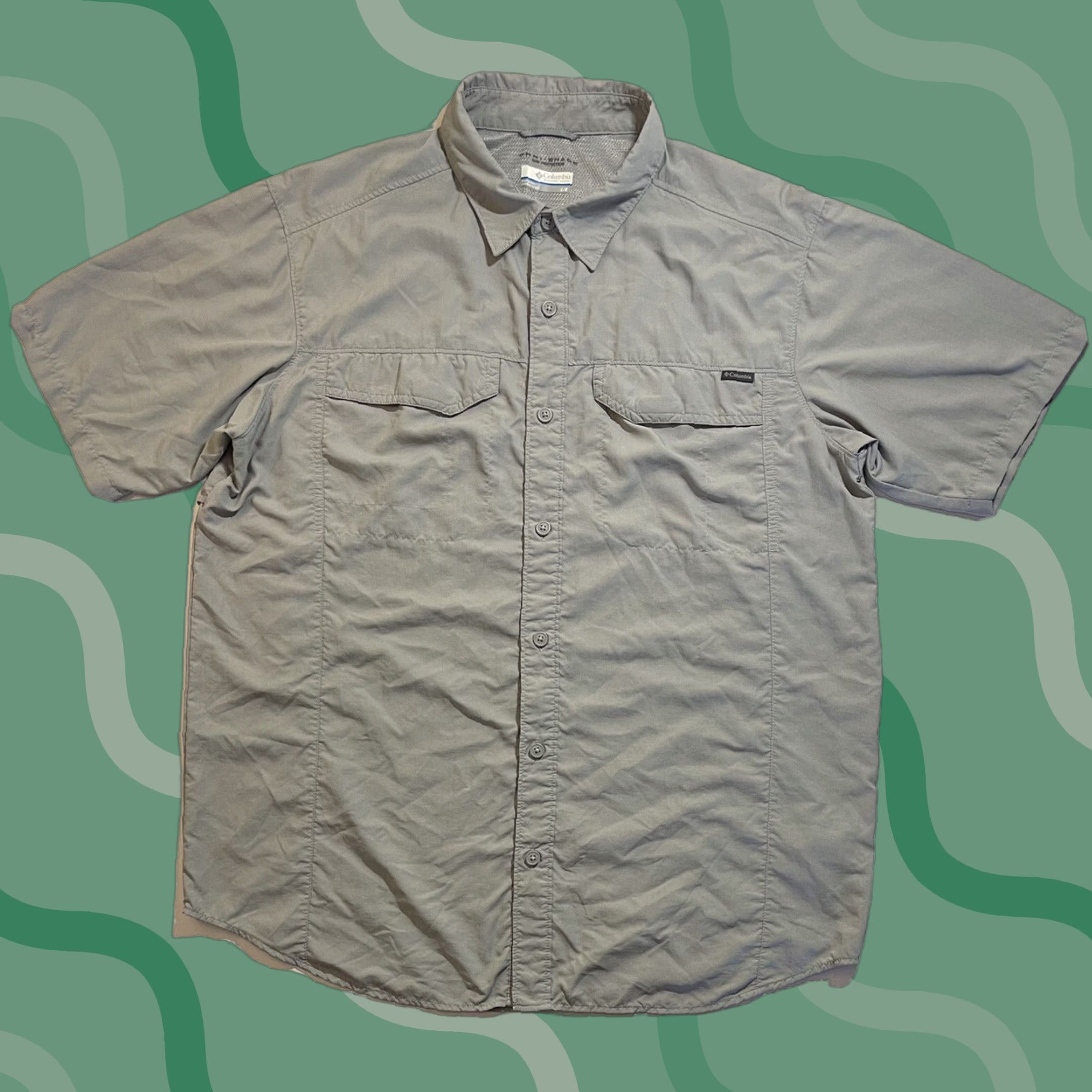 Vintage Columbia PFG Shirt Button Down Short Sleeve Gray - Mens Size L Outdoor Fishing Breathable Pockets Size US L / EU 52-54 / 3 - 1 Thumbnail