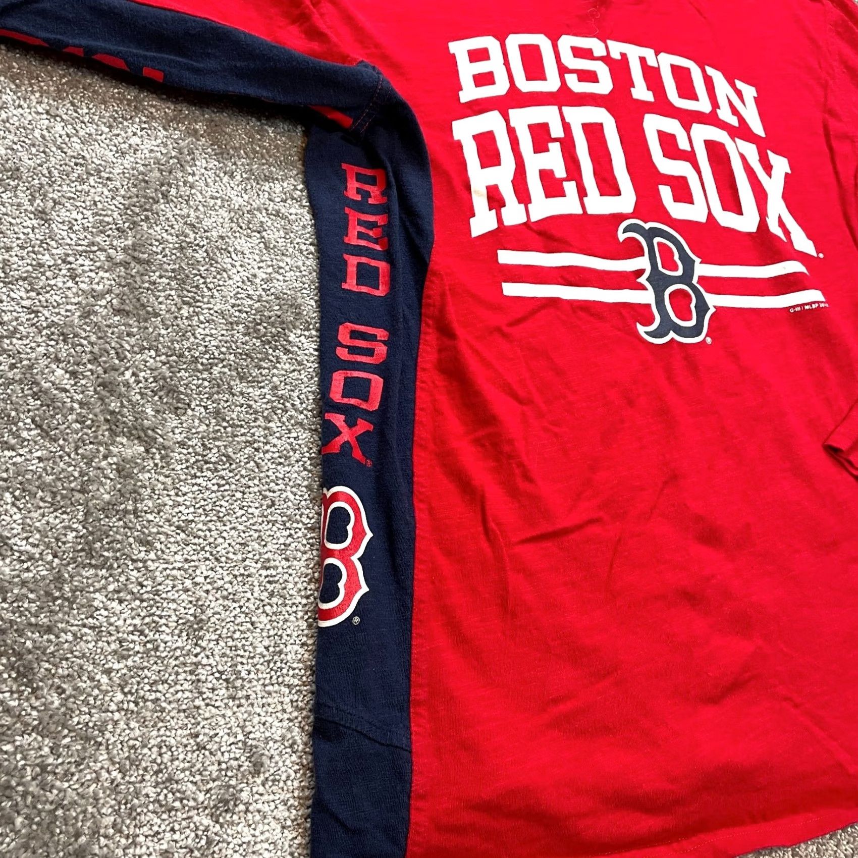 Vintage Hands High Shirt Mens Large Red Boston Red Sox Long Sleeve Cotton Baseball Crew Size US L / EU 52-54 / 3 - 4 Thumbnail