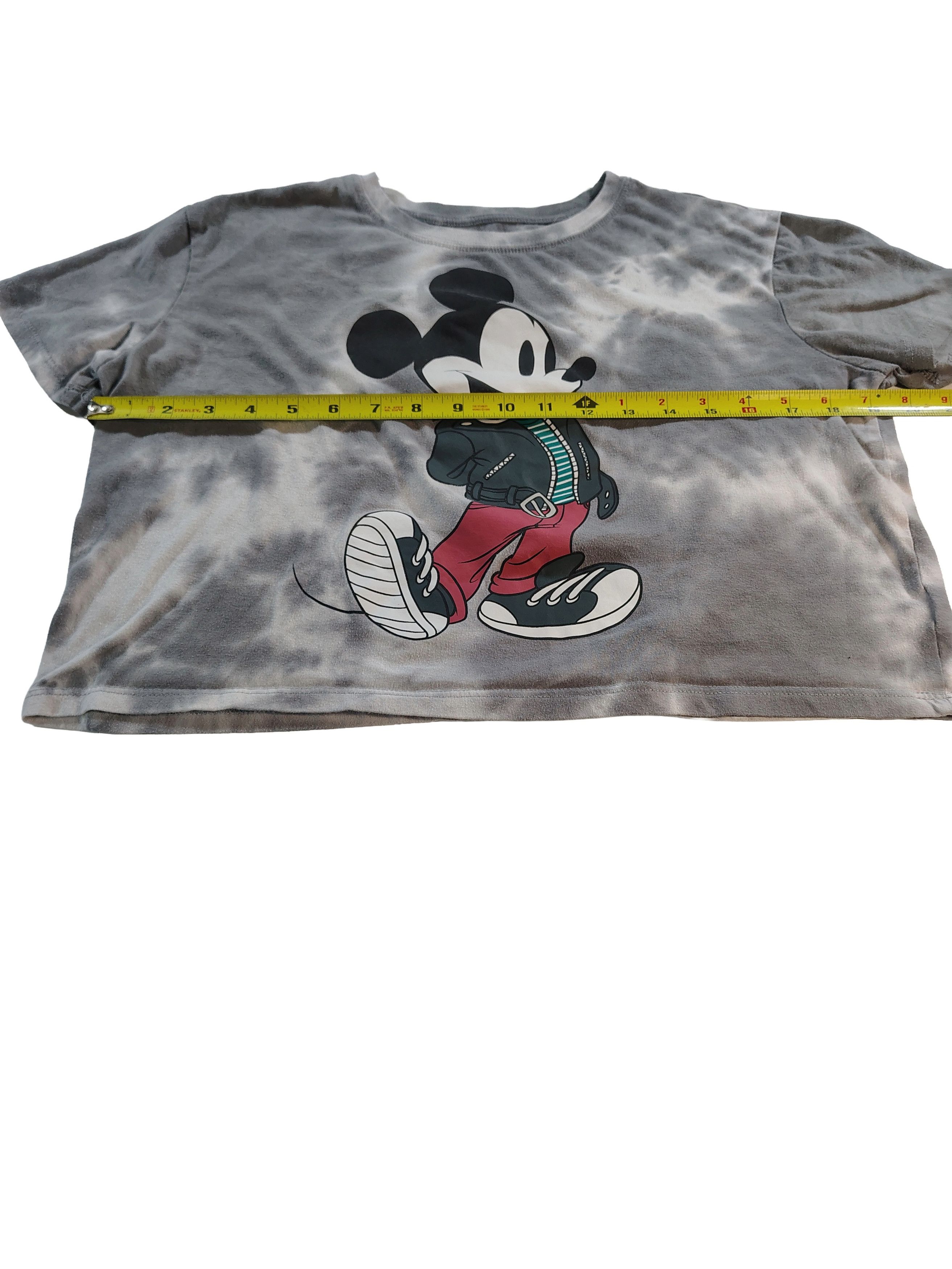 Disney Women's Large Acid-Wash Disney Mickey Mouse Crop Top Size L / US 10 / IT 46 - 6 Thumbnail