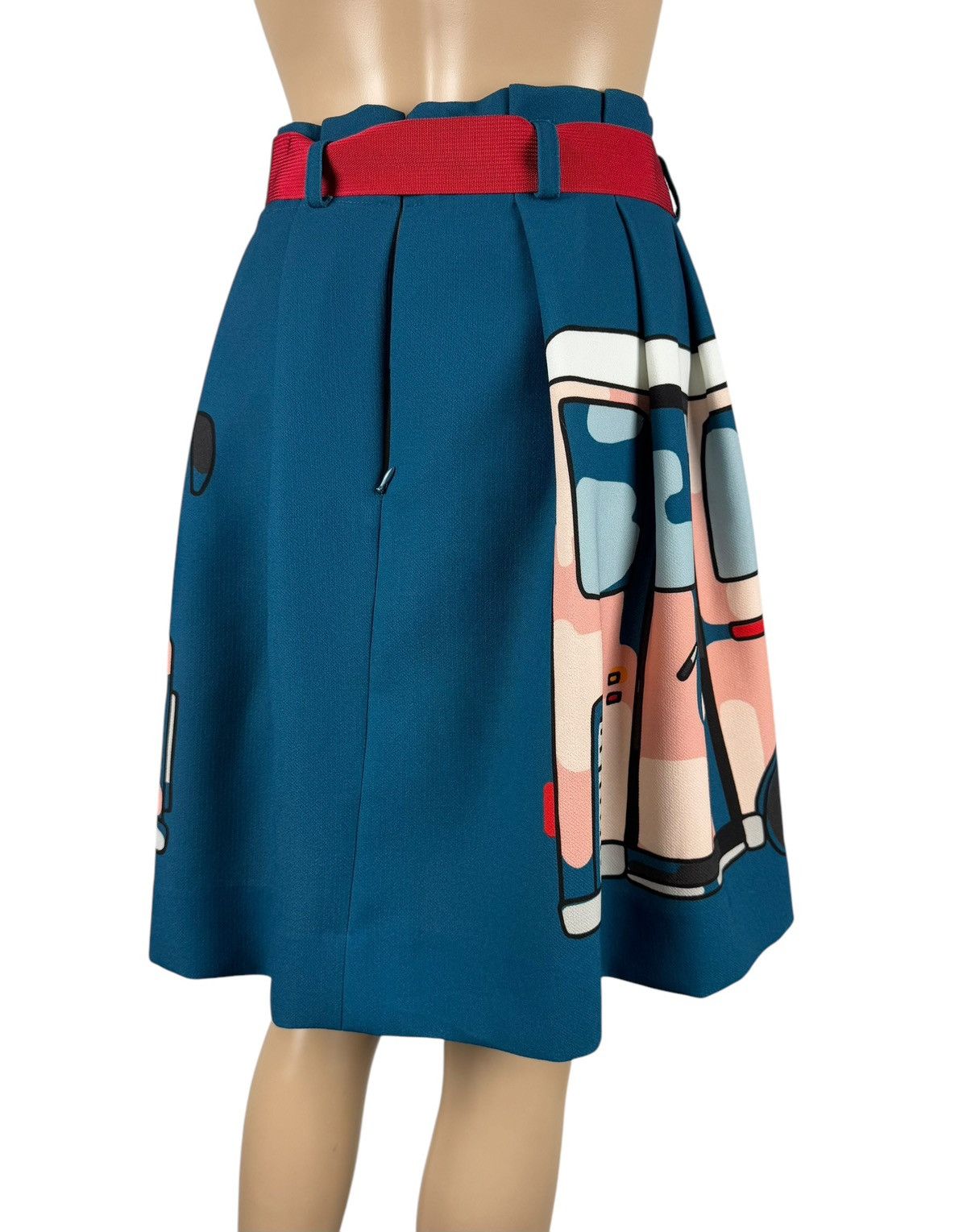 Cop Copine Cop Copine Autocar Jupe Skirt Belted Printed Polyester Size 27" / US 4 / IT 40 - 6 Thumbnail
