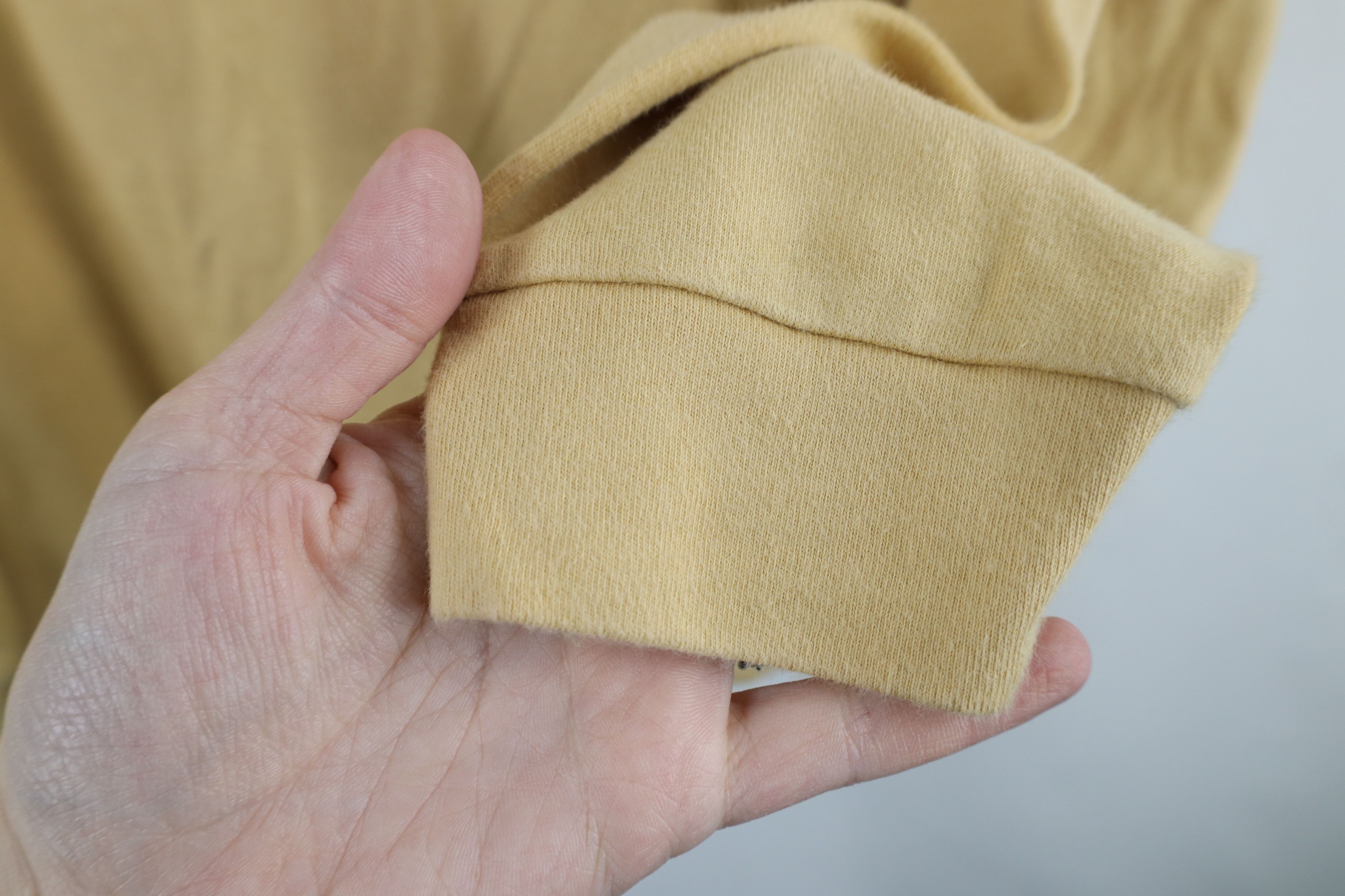Vintage × Woolrich Woolen Mills Vintage 90s Woolrich Blank Mock Neck T-Shirt Cotton Beige Size M / US 6-8 / IT 42-44 - 6 Thumbnail