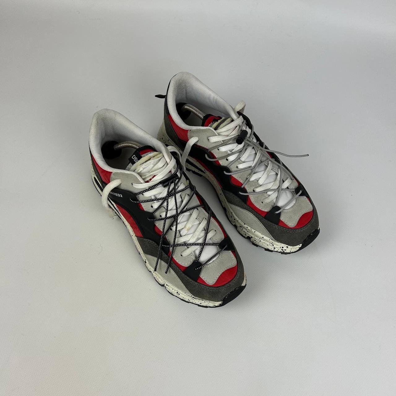 Dsquared2 Dsquared2 Run Ds2 White Suede Blend Sneakers Size US 10 / EU 43 - 2 Thumbnail