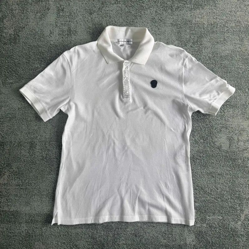 Alexander McQueen Alexander McQueen White Cotton Short Sleeve Polo 0089 Size US S / EU 44-46 / 1 - 1 Thumbnail