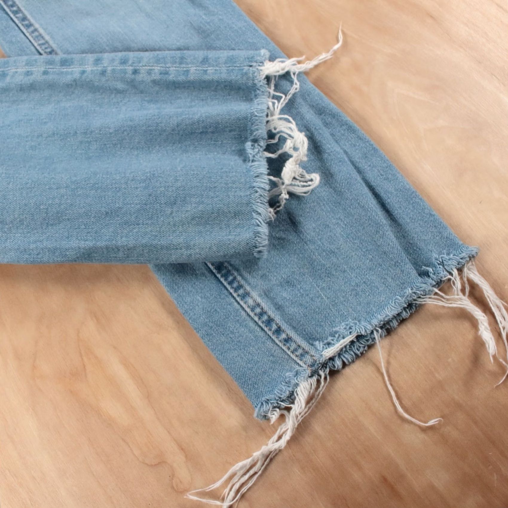Everlane EVERLANE jeans Womens sz 26 x 25 high rise straight leg cropped stretch denim raw hem Size 26" / US 2 / IT 38 - 3 Thumbnail