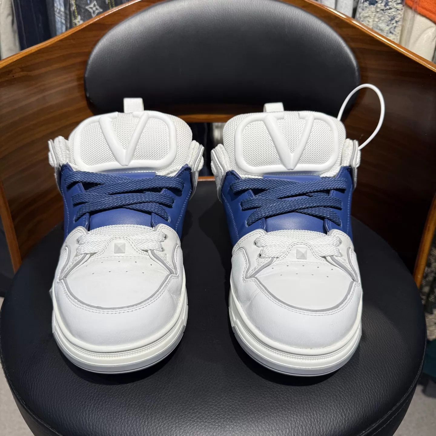 Valentino Valentino Open Skate White & Blue Pang Ding 42.5 Size US 9.5 / EU 42-43 - 2 Thumbnail