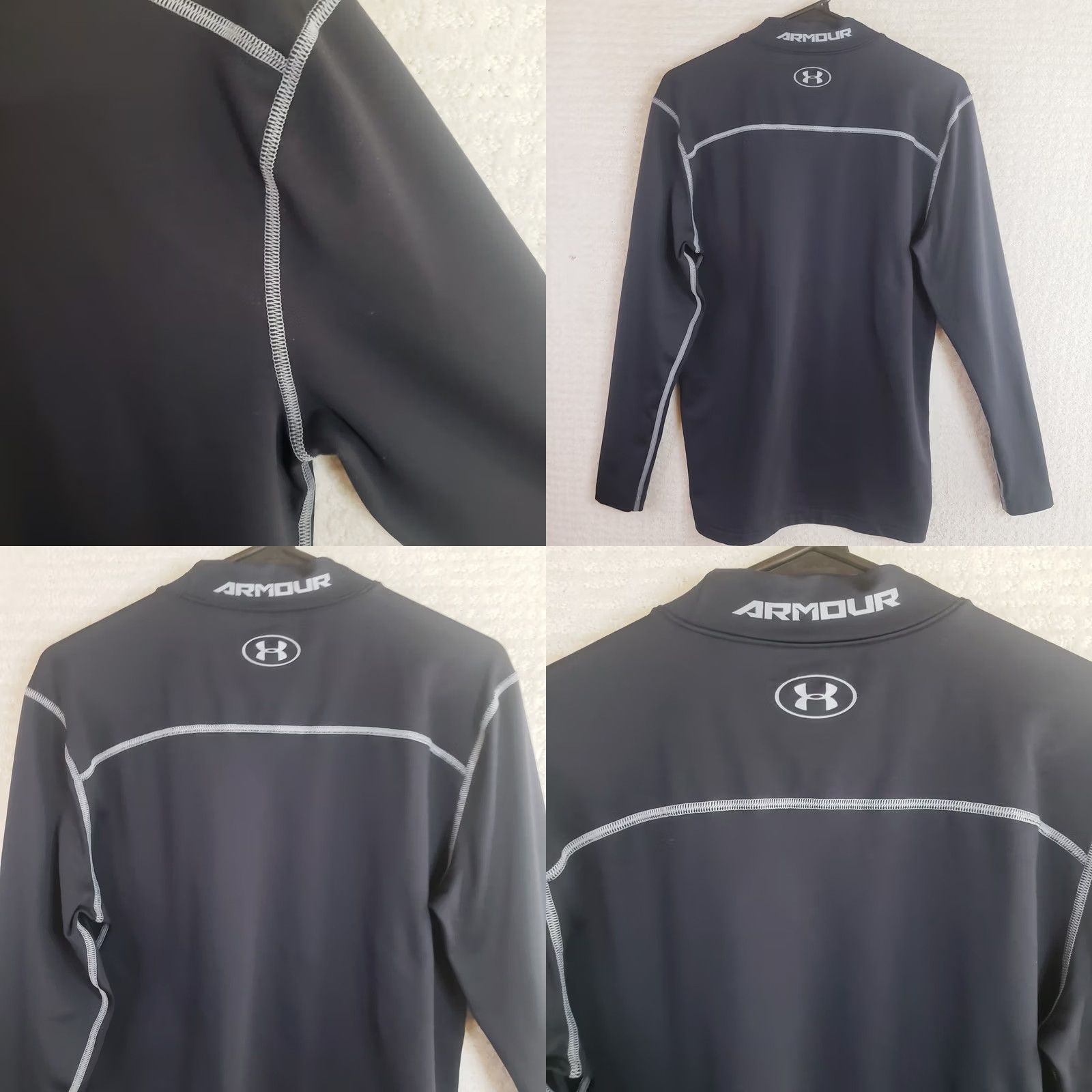Under Armour Under Armour Men Activewear Shirt XL Black Compression ColdGear Logo Long Sleeve Size US XL / EU 56 / 4 - 8 Thumbnail