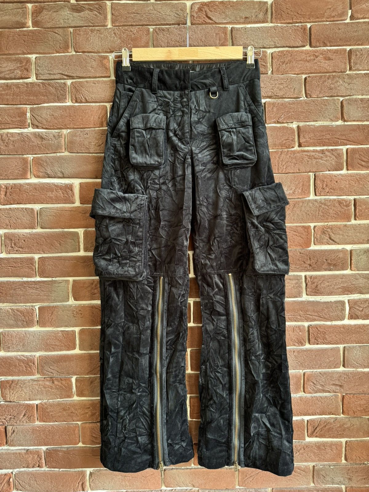 Acne Studios × Designer Rare Acne Studios Velvet Cargo Pants Black Hype Grail 32 Size 24" / US 00 / IT 34 - 1 Thumbnail