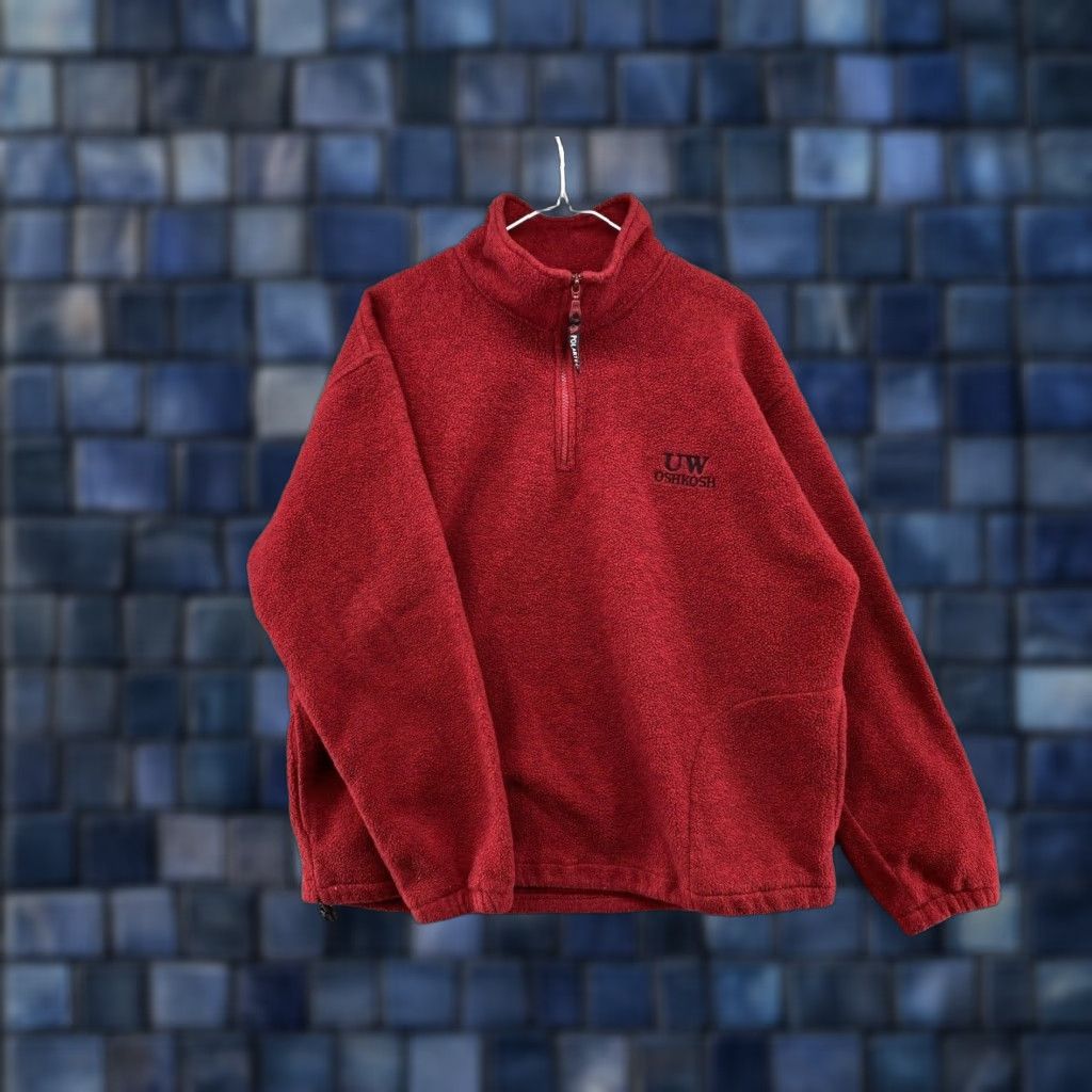 Vintage VINTAGE University of Wisconsin UW Oshkosh Polartec Fleece 1/4 Zip Jacket Size Large Mens Red Size US L / EU 52-54 / 3 - 1 Thumbnail