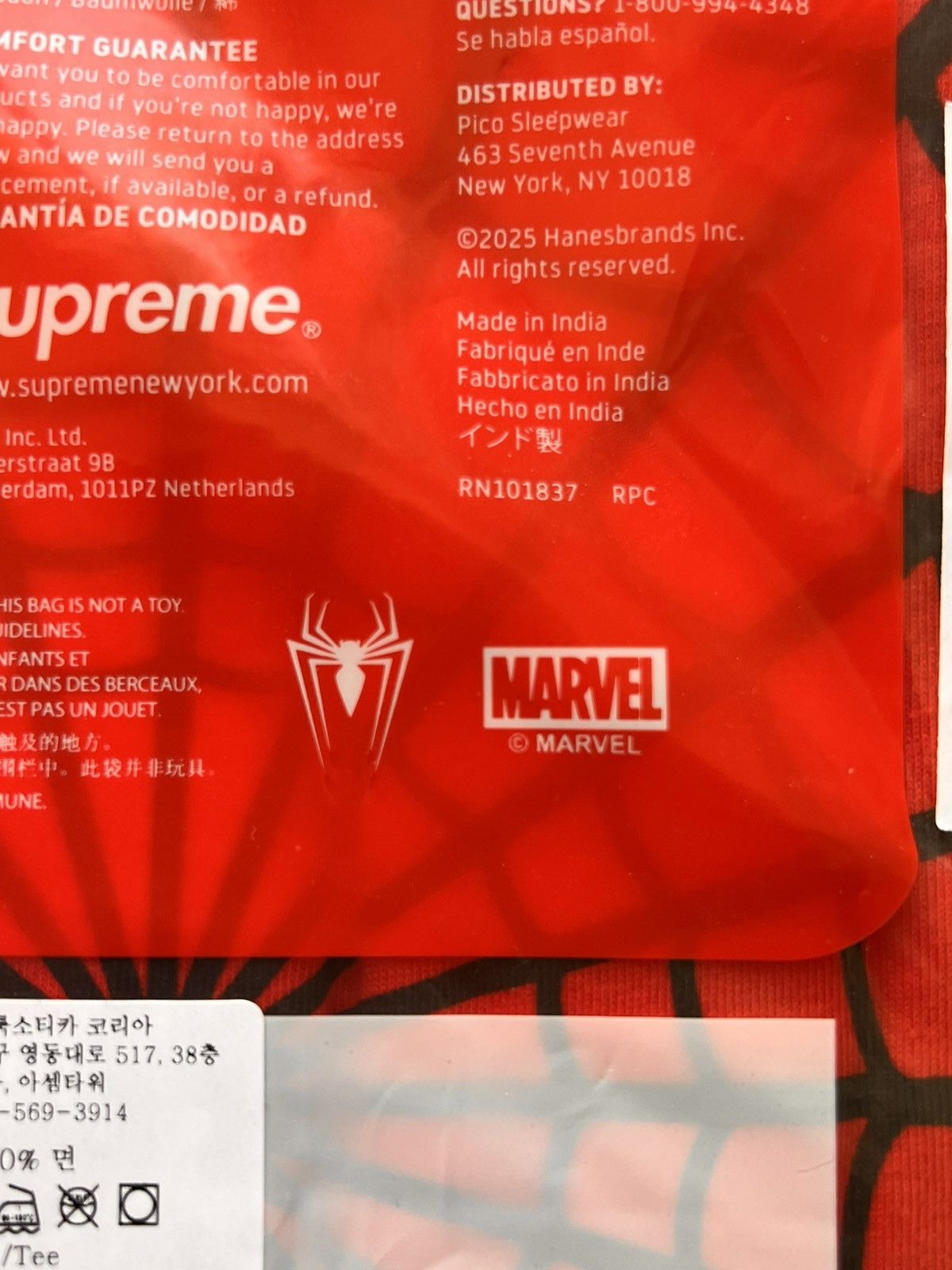 Supreme Supreme x Marvel Spider-Man Web T-Shirt hanes Red hero tee Size US XL / EU 56 / 4 - 11 Thumbnail