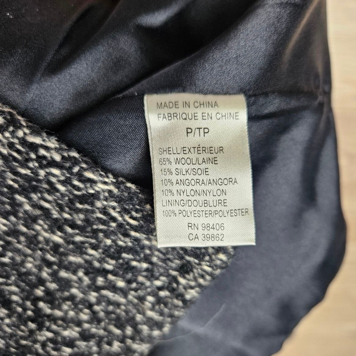 Theory Theory Wool Silk Angora Blend Black White Coat Size P XS/S Size XS / US 0-2 / IT 36-38 - 5 Thumbnail