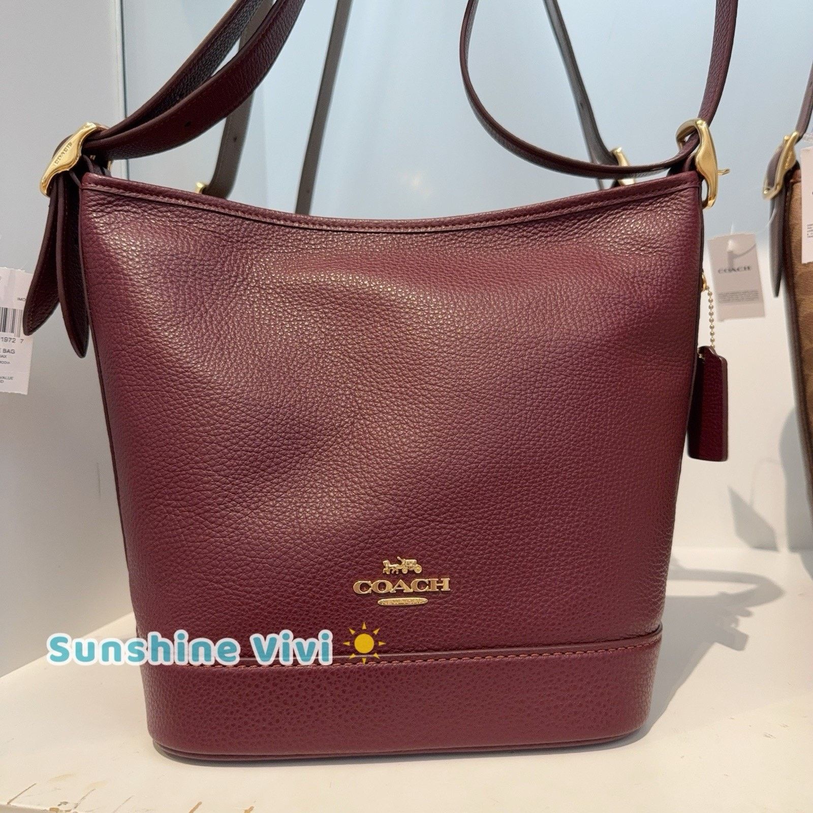 Coach NWT COACH Jude Duffle bag Leather CBH18 Dark Wine Size ONE SIZE - 2 Thumbnail