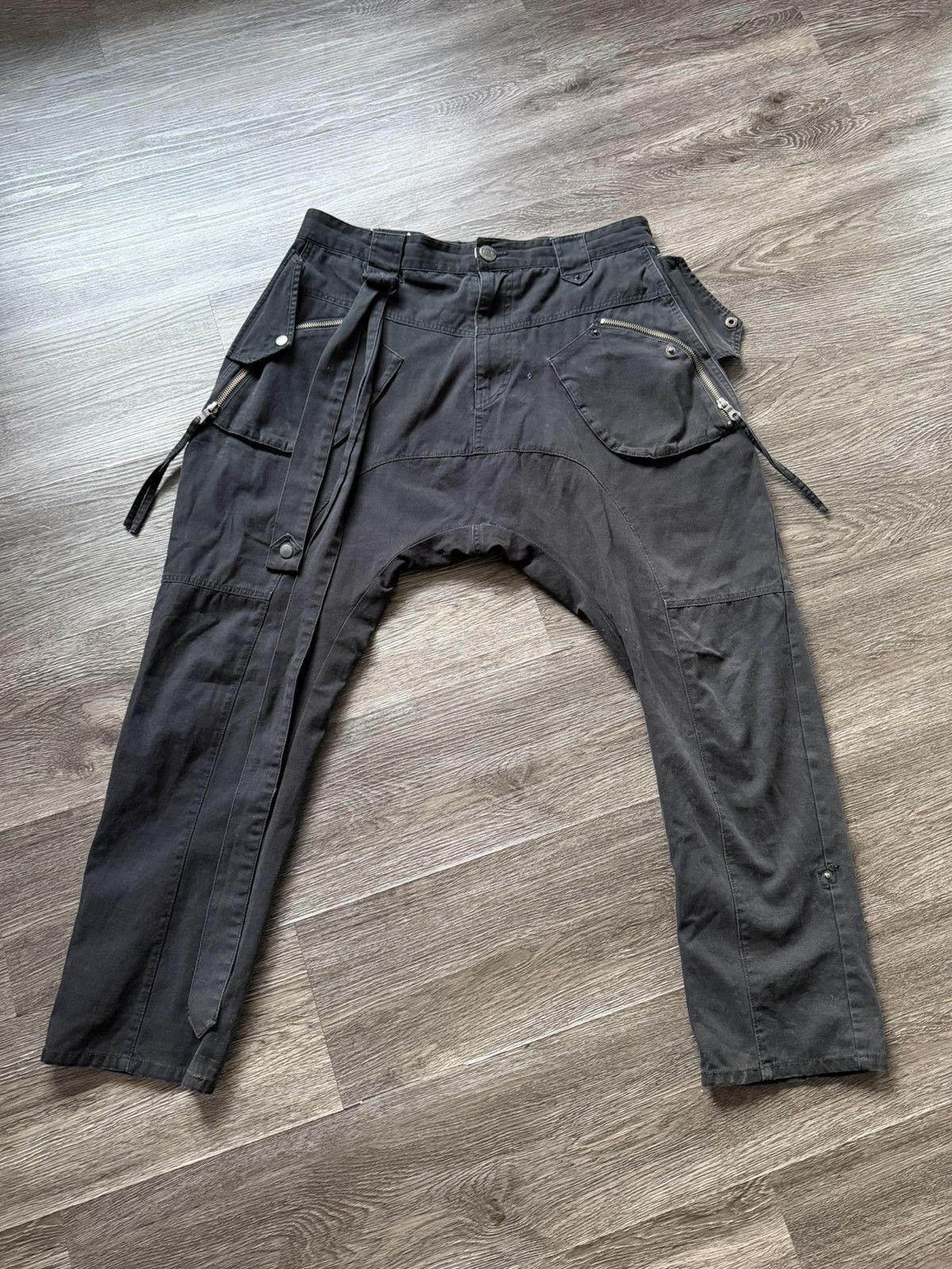 PPFM PPFM Eastern Rock Pants Drop Crotch Zipper Black Cargo Size US 32 / EU 48 - 5 Thumbnail