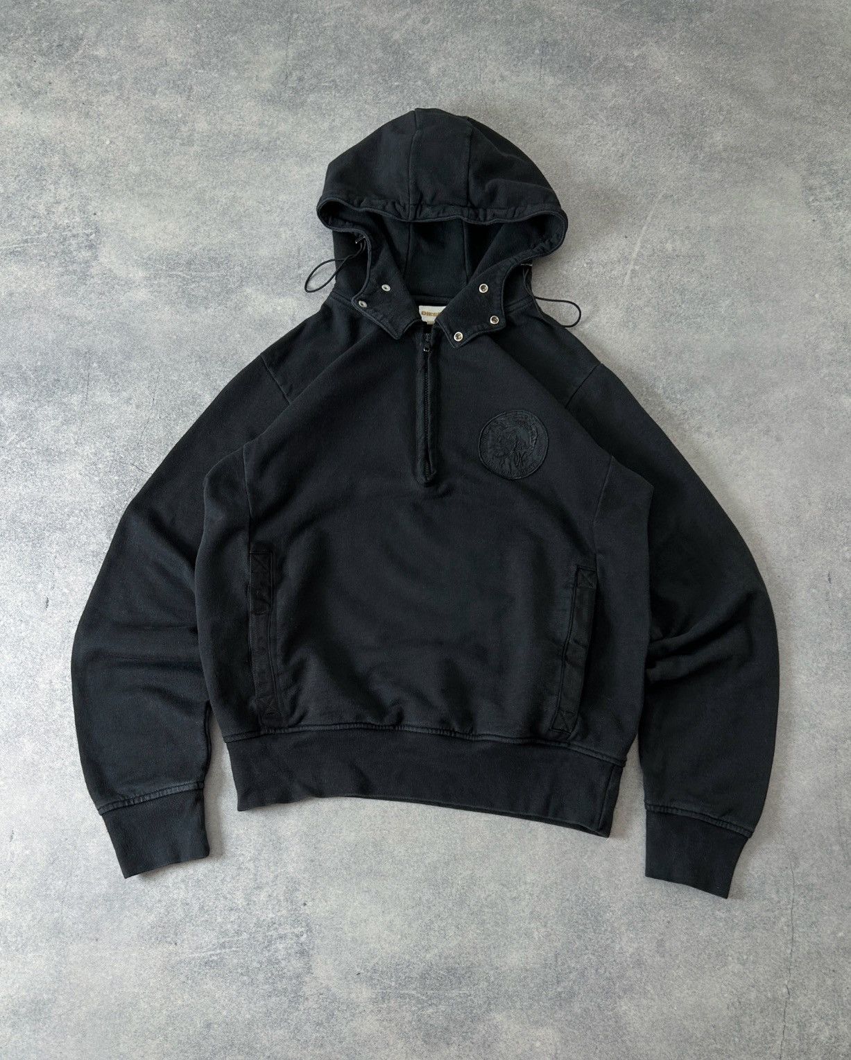 Diesel black&gold black ninja black hoodies mens rare